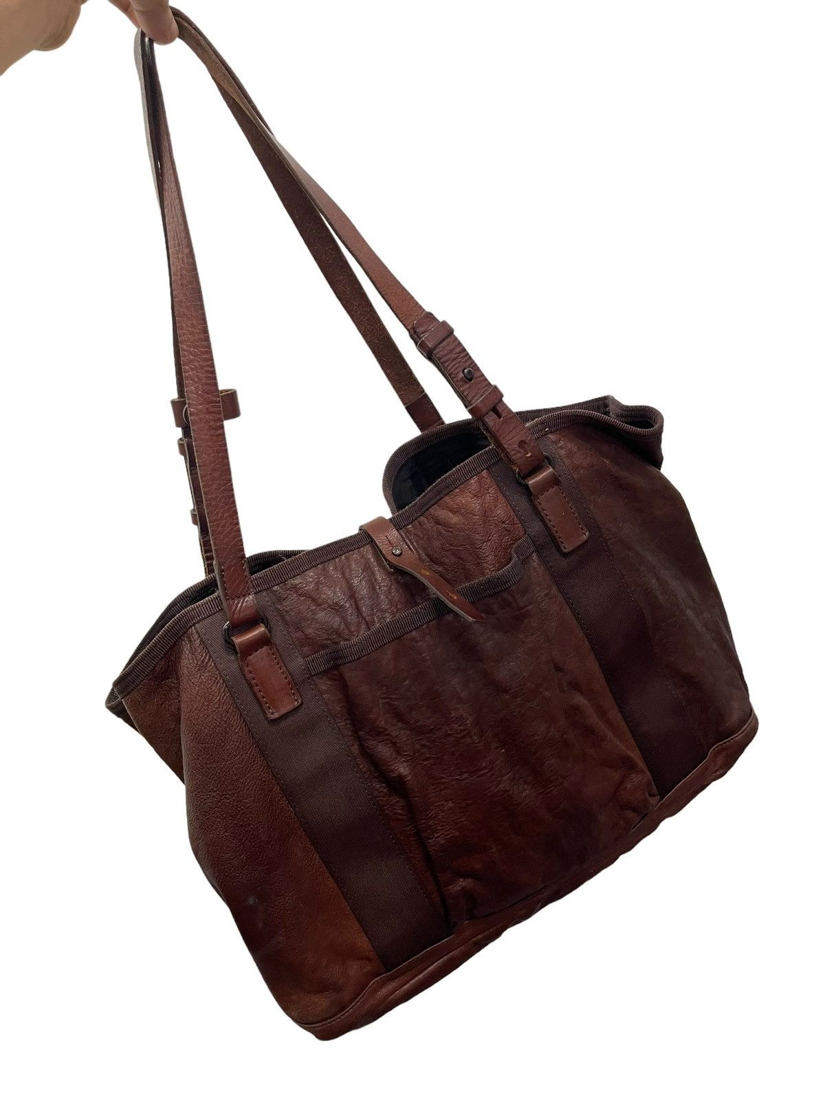 Japanese Brand Full Leather Patina Never Fade Tote Shoulder Bag 3🟩 Size ONE SIZE - 3 Thumbnail