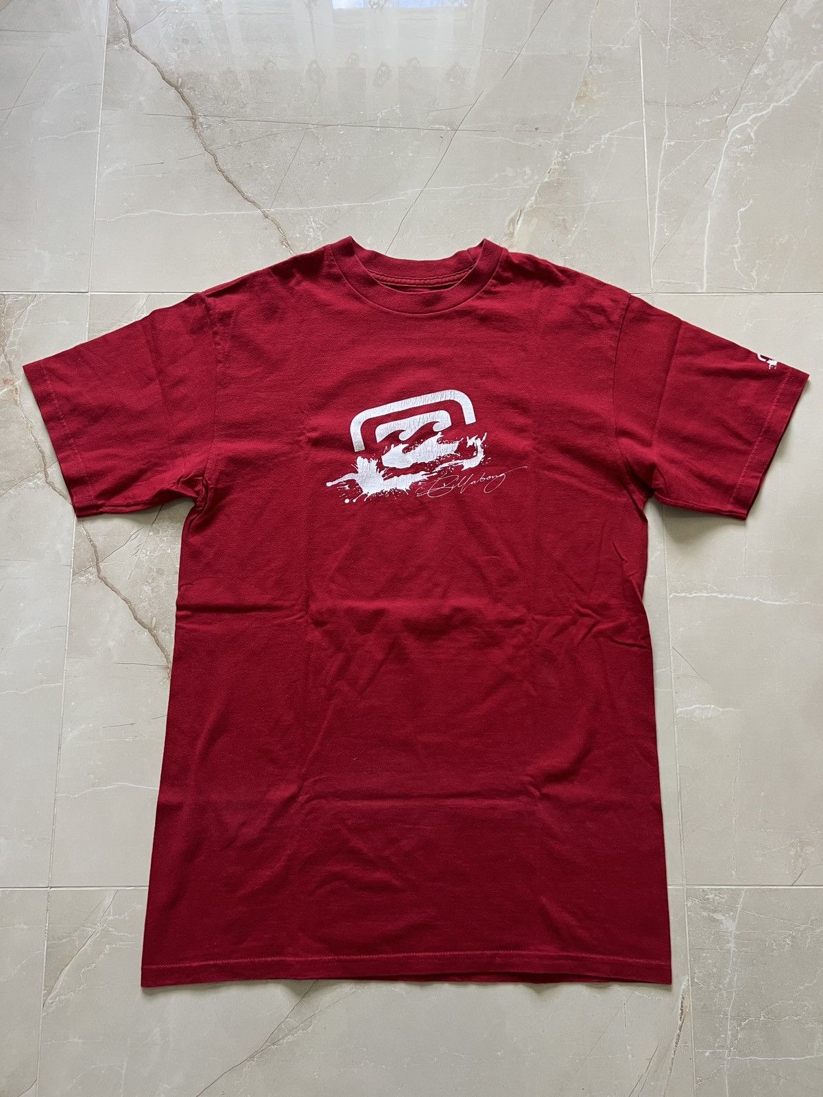 Billabong × Vintage Vintage billabong red t-shirt with large logo on the chest Size US L / EU 52-54 / 3 - 1 Thumbnail