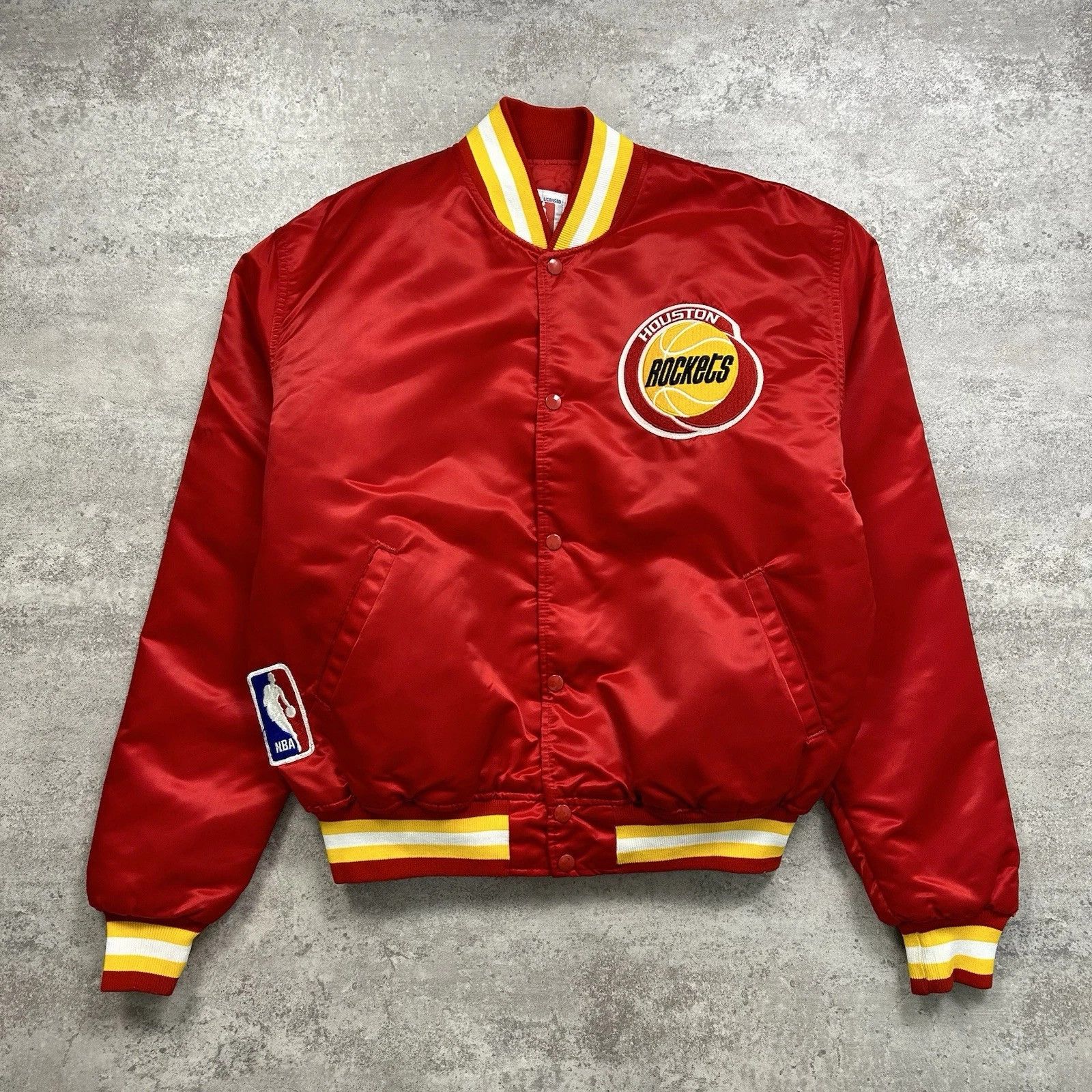 NBA × Starter × Vintage HOUSTON ROCKETS STARTER SATIN BOMBER JACKET MADE IN USA Size US XL / EU 56 / 4 - 1 Thumbnail