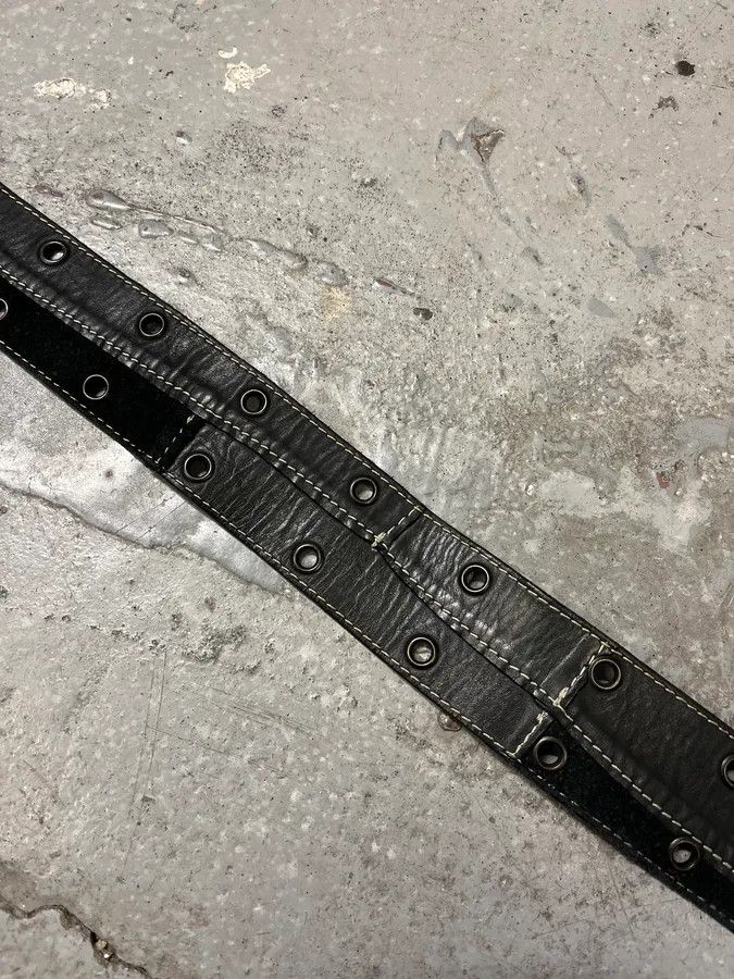 Vintage 2000s Plein Sud Black Patchwork Leather Belt Size ONE SIZE - 8 Thumbnail