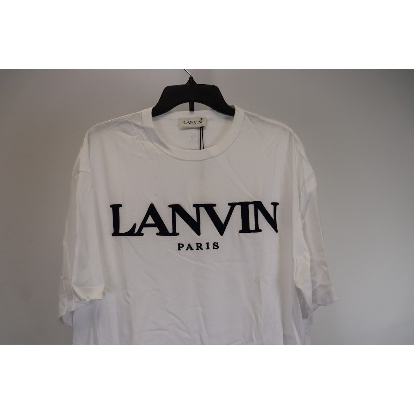 Lanvin o1rshd1 Embroidered Oversize T-Shirt in Optic White Size US XL / EU 56 / 4 - 4 Thumbnail