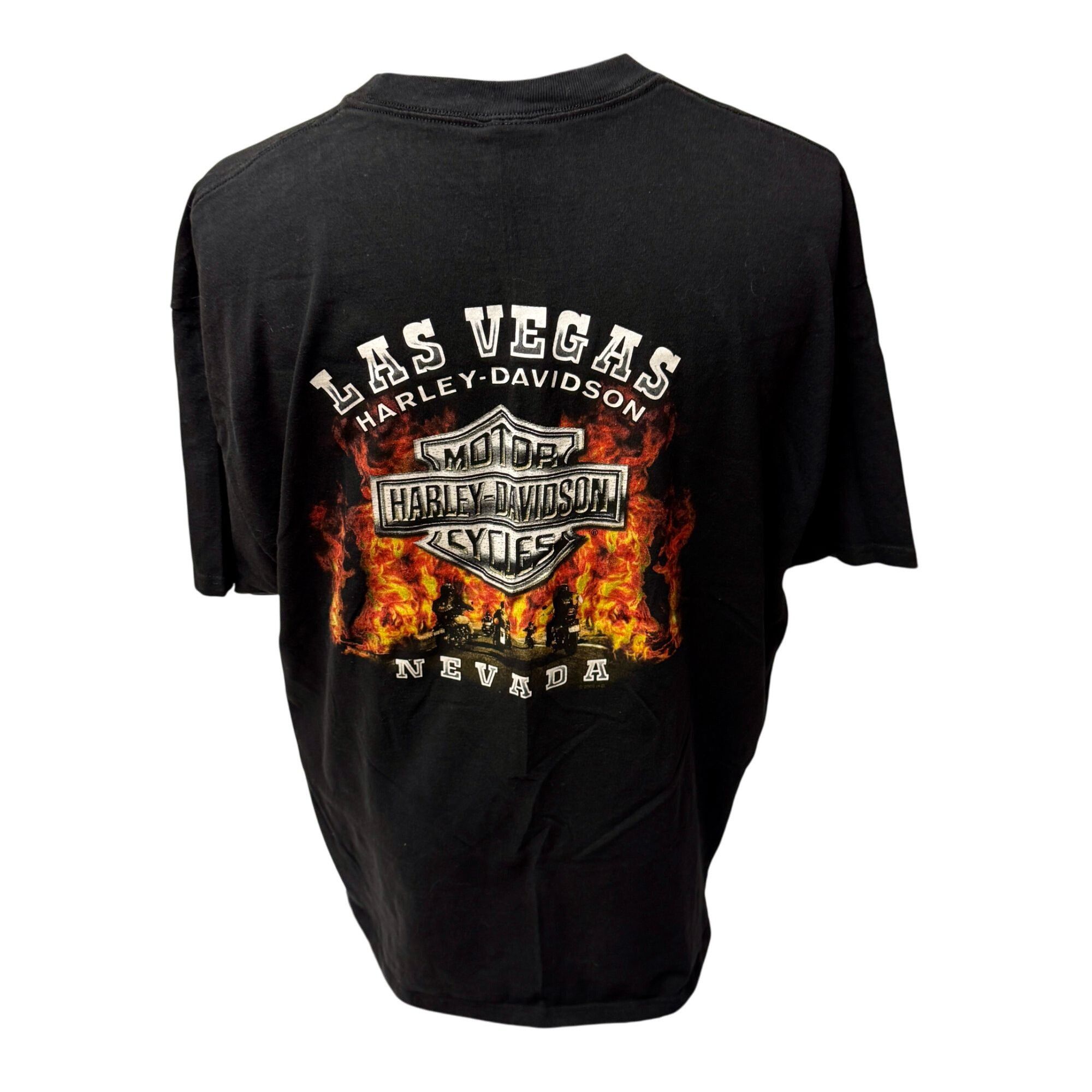 Harley Davidson H-D Motorcycle LAS VEGAS Nevada FLAMING STREET BIKER T Shirt Size US XXL / EU 58 / 5 - 3 Thumbnail