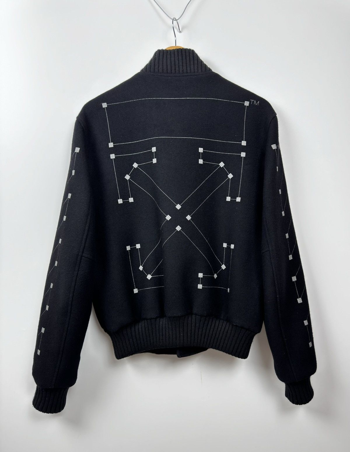 Off-White Off-White Logo Varsity Virgin Wool Jacket Size US M / EU 48-50 / 2 - 4 Thumbnail