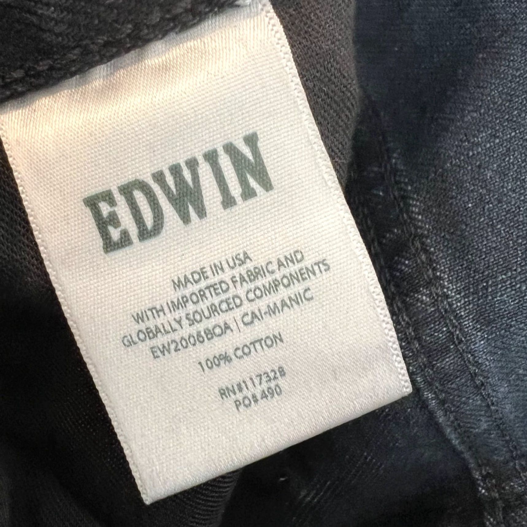 Edwin Edwin Womens 24 Black Denim Skinny Jeans 100% Cotton Distressed NEW! Jeans Women Size 24 Distressed Black Denim Skinny 28" Inseam Mens? Size 42" / US 20 - 3 Thumbnail