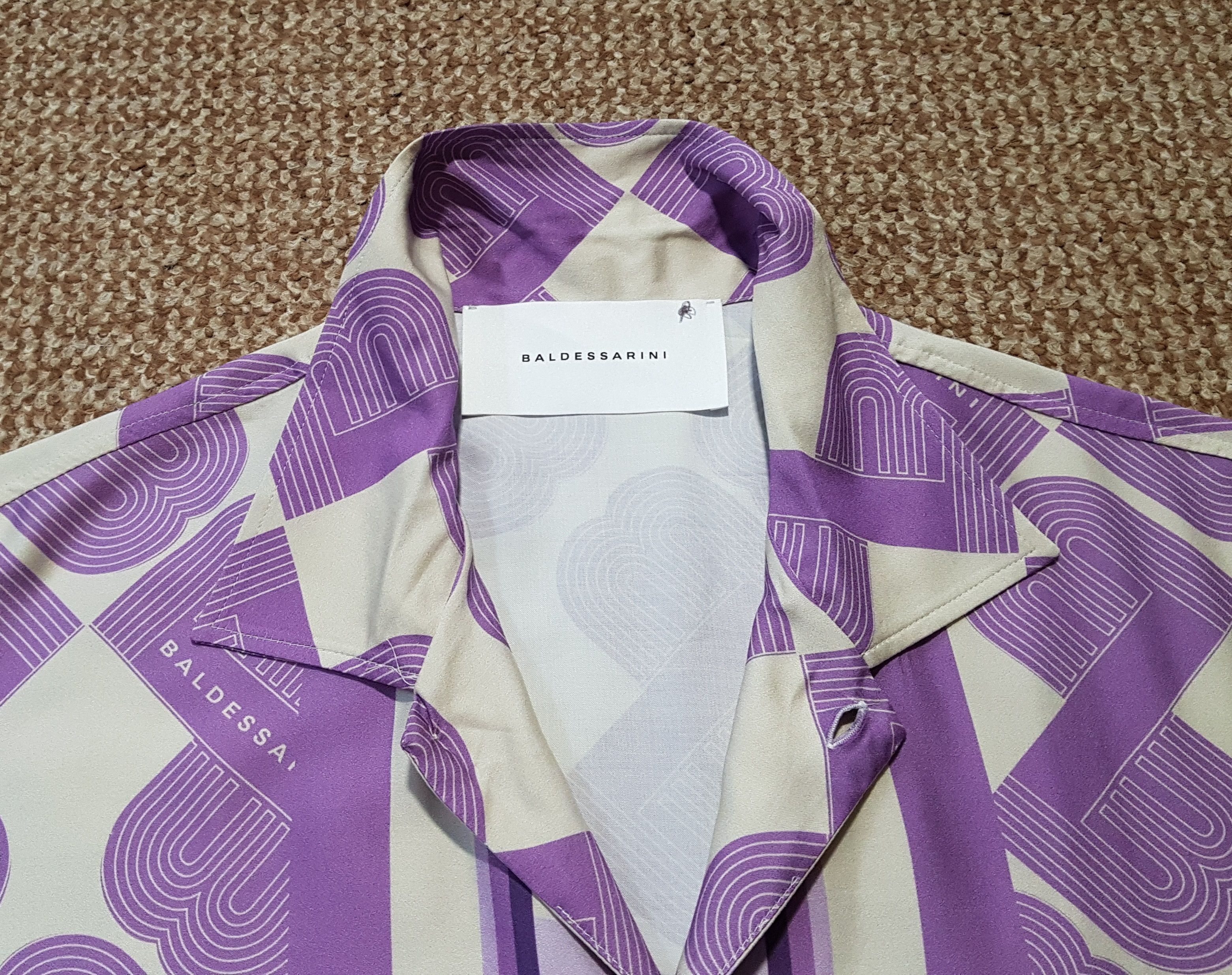 Baldessarini Baldessarini Monogram Shirt Button Up Viscose Short Sleeve L Size US L / EU 52-54 / 3 - 9 Thumbnail