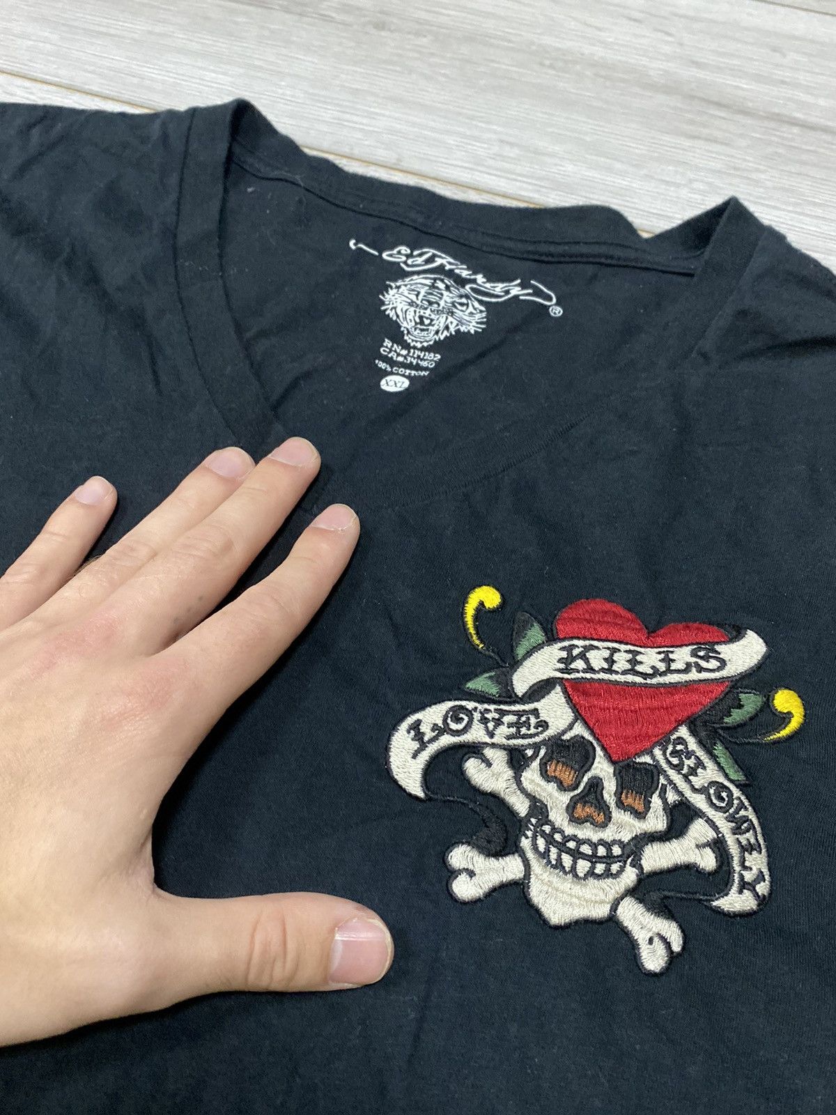 Ed Hardy Ed Hardy skull ☠️ spell out big logo t-shirt Size US XXL / EU 58 / 5 - 7 Thumbnail