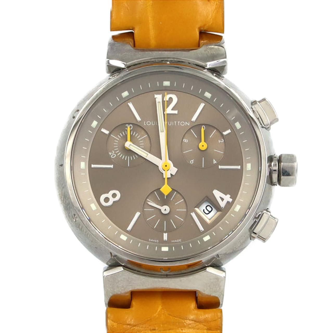Louis Vuitton Louis Vuitton Louis Vuitton Tambour Chrono Stainless Steel Metal Quartz Q1322 DUTY FREE for USA Size ONE SIZE - 1 Thumbnail
