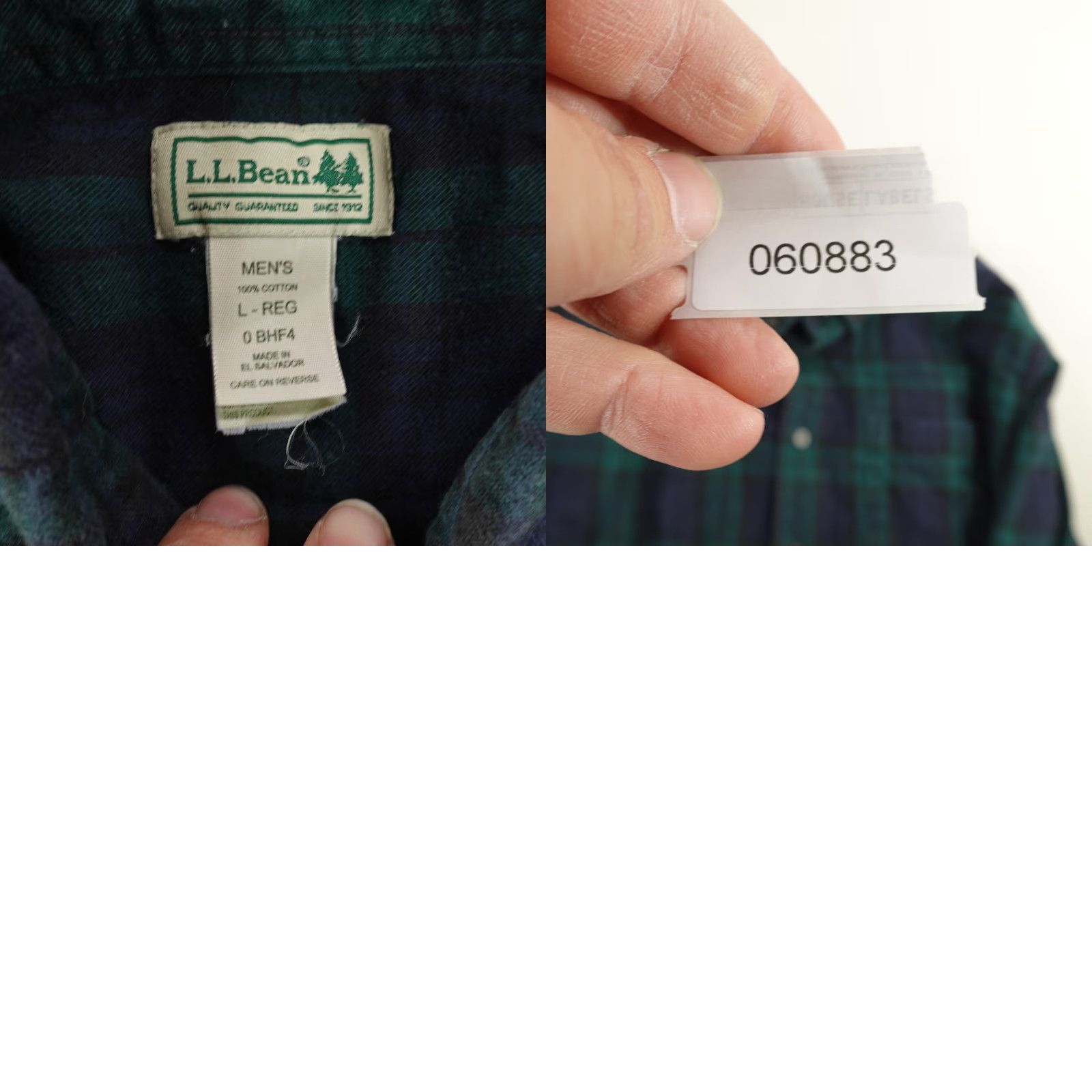 Vintage L.L. Bean Flannel Shirt Mens Large Green Tartan Plaid Button-Up Outdoor Work Size US L / EU 52-54 / 3 - 8 Thumbnail