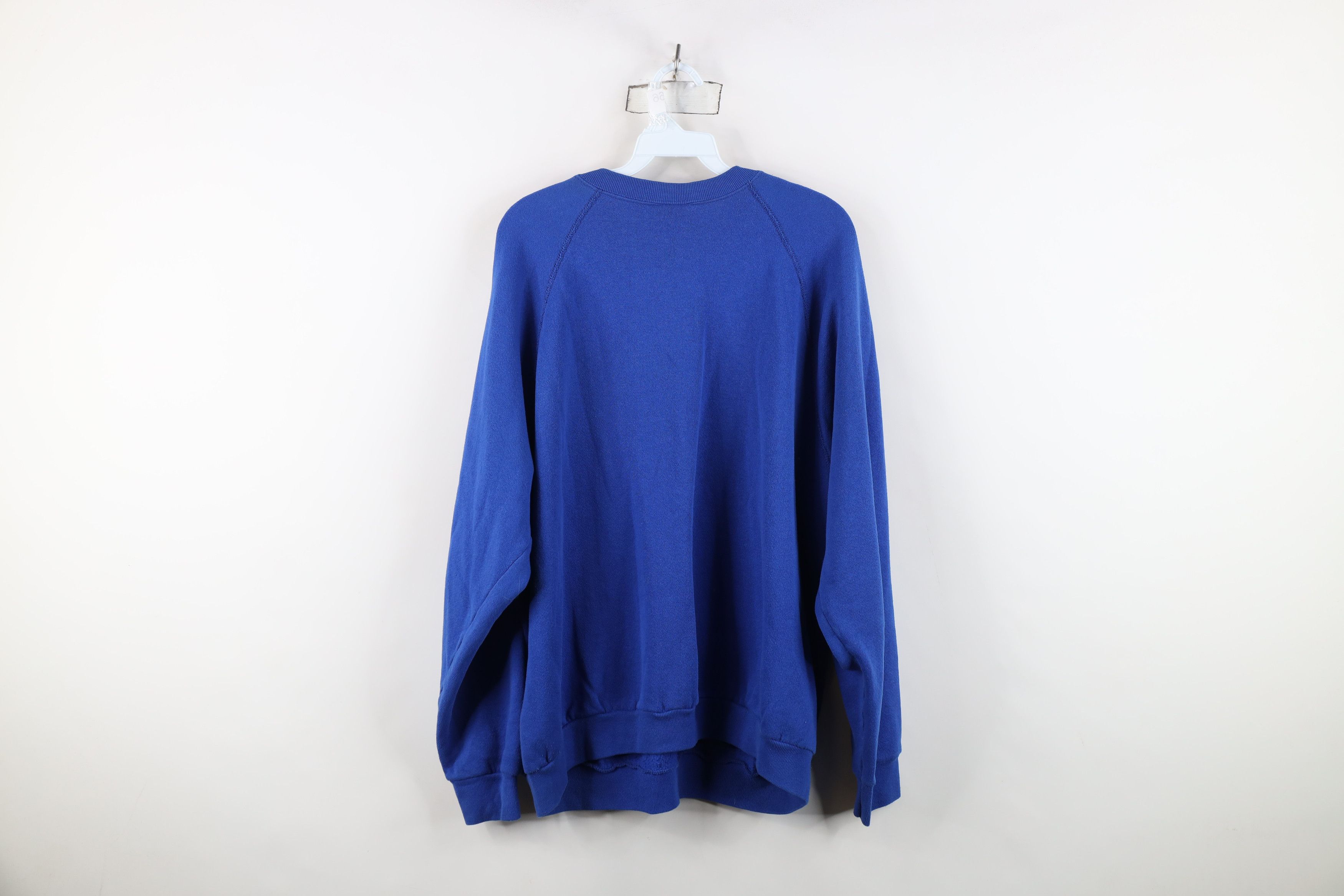 Vintage Vintage 90s Streetwear Crewneck Sweatshirt Royal Blue USA Size US XL / EU 56 / 4 - 9 Thumbnail