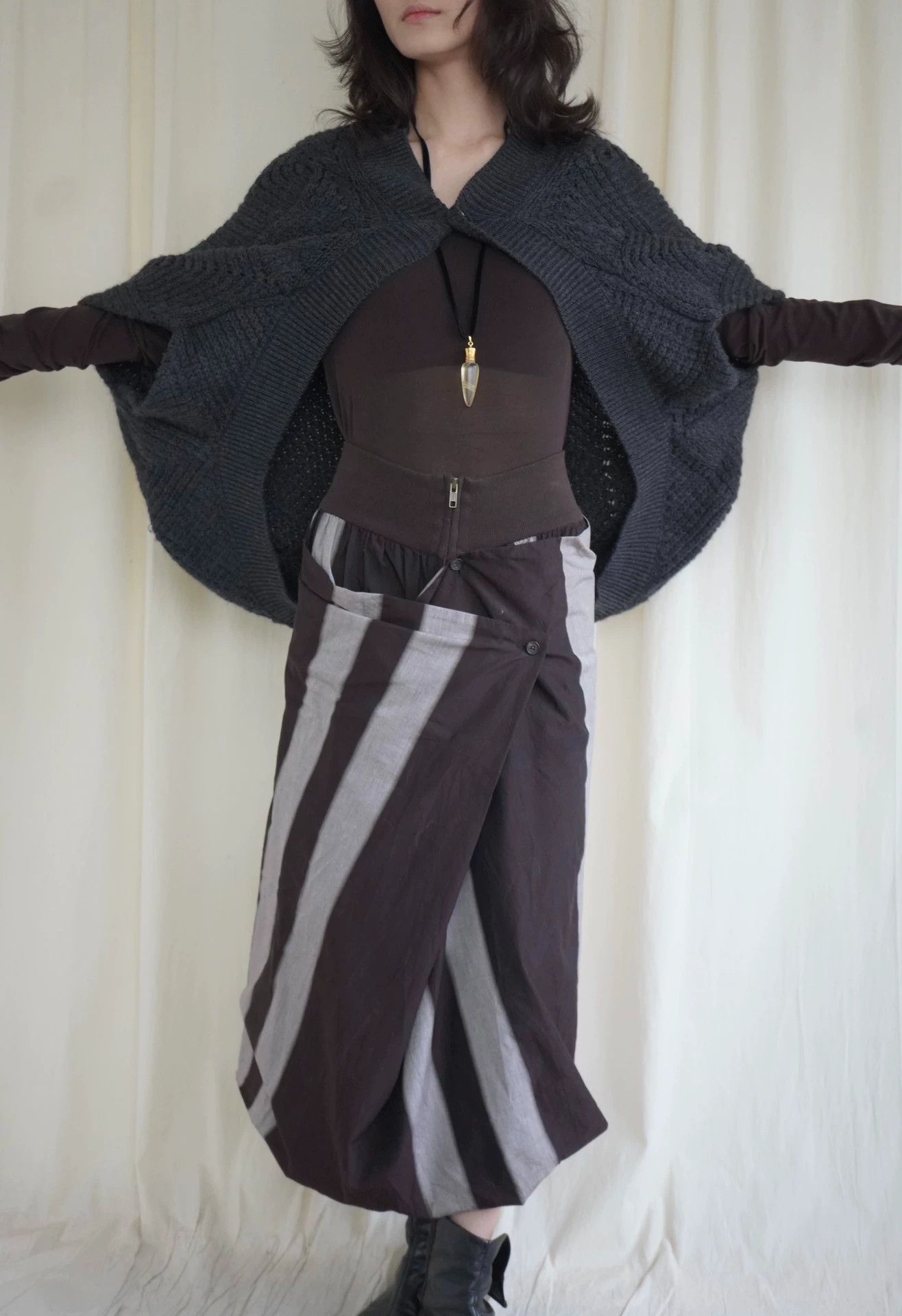 Junya Watanabe Junya Watanabe 2000s Batwing Cape Wool Cardigan Size ONE SIZE - 5 Thumbnail