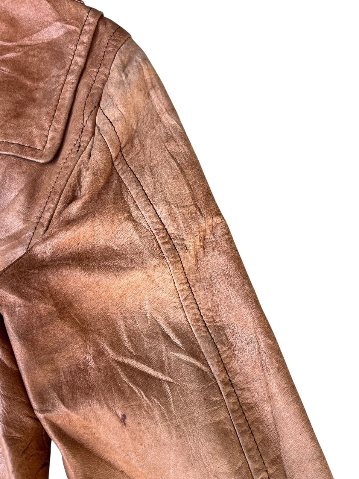 Ekam Haruf Japan Patina Sheepskin Leather Hoodie Toggle Jacket Size US M / EU 48-50 / 2 - 23 Thumbnail