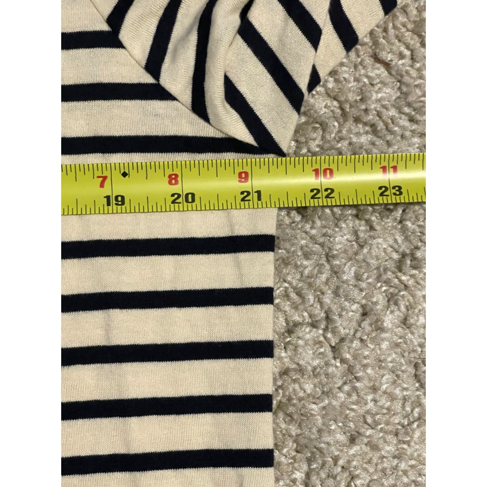 Nili Lotan Nili Lotan Target Striped Long Sleeve Shirt XL Boat Neck Cream Black Top Women Knit Jersey Cotton Blend Regular Modern All Seasons Collarless Size XL / US 12-14 / IT 48-50 - 3 Thumbnail