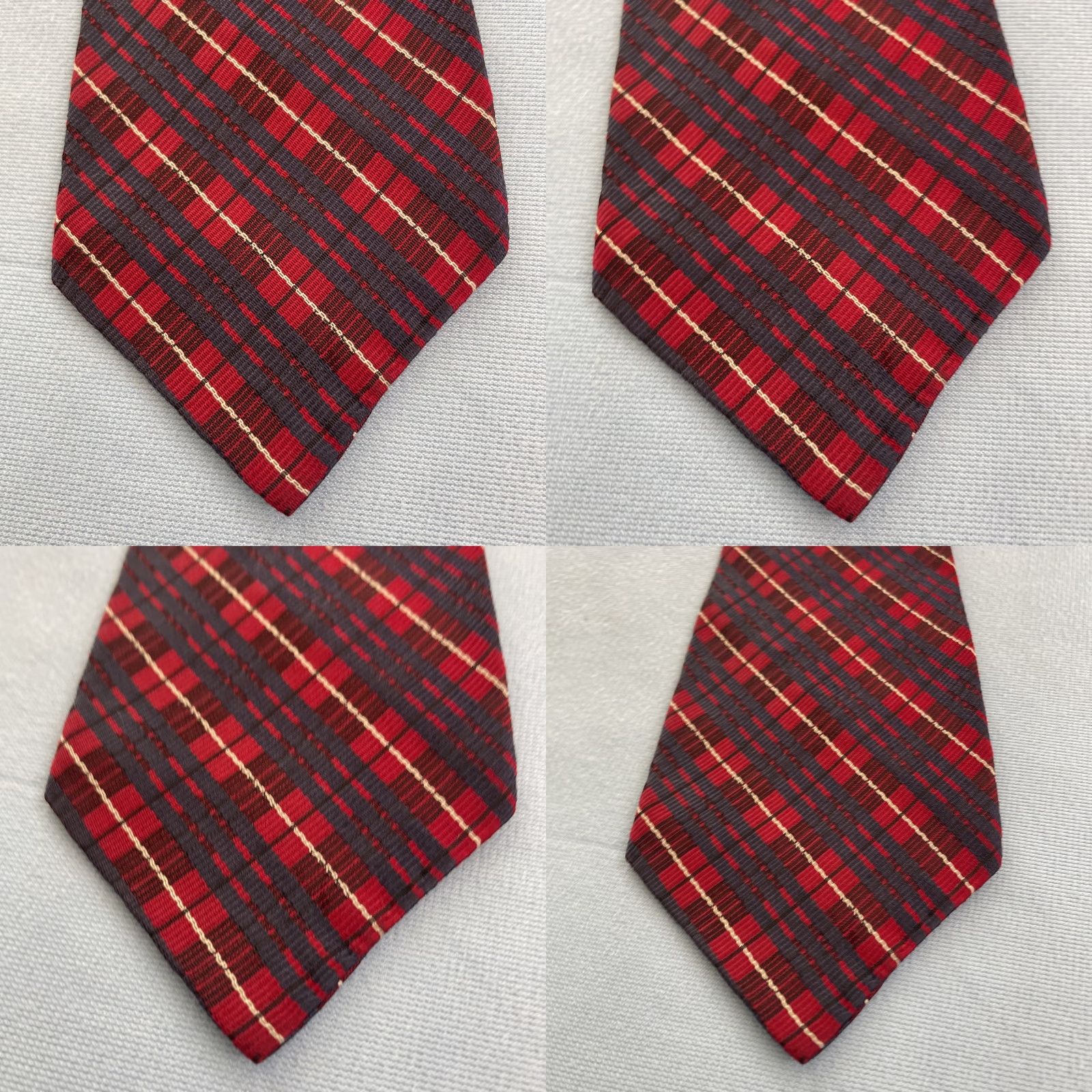Vintage vtg Wickenden's SLO Hamil Neck Tie Polyester Woven Texture Red Plaid 3x54 Capsule Necktie Masculine Men’s Tie Vintage Size ONE SIZE - 8 Thumbnail