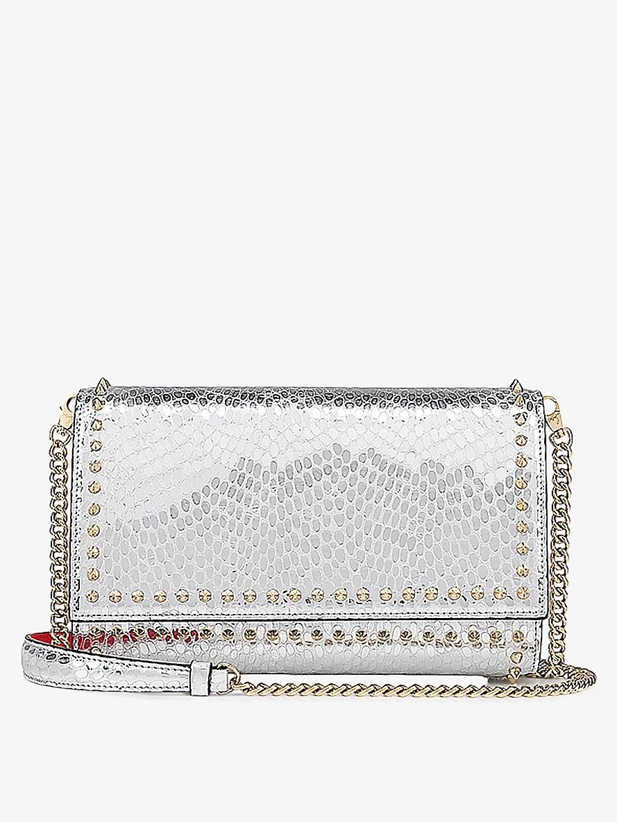 Christian Louboutin o1s1wg110325 Size: OS/Paloma Snake Clutch Bag in Silver Size ONE SIZE - 1 Thumbnail