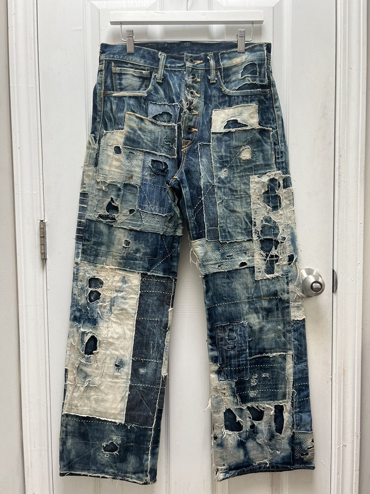 image of Kapital x Kapital Kountry Boro Patchwork Denim in Blue, Men's (Size 31)