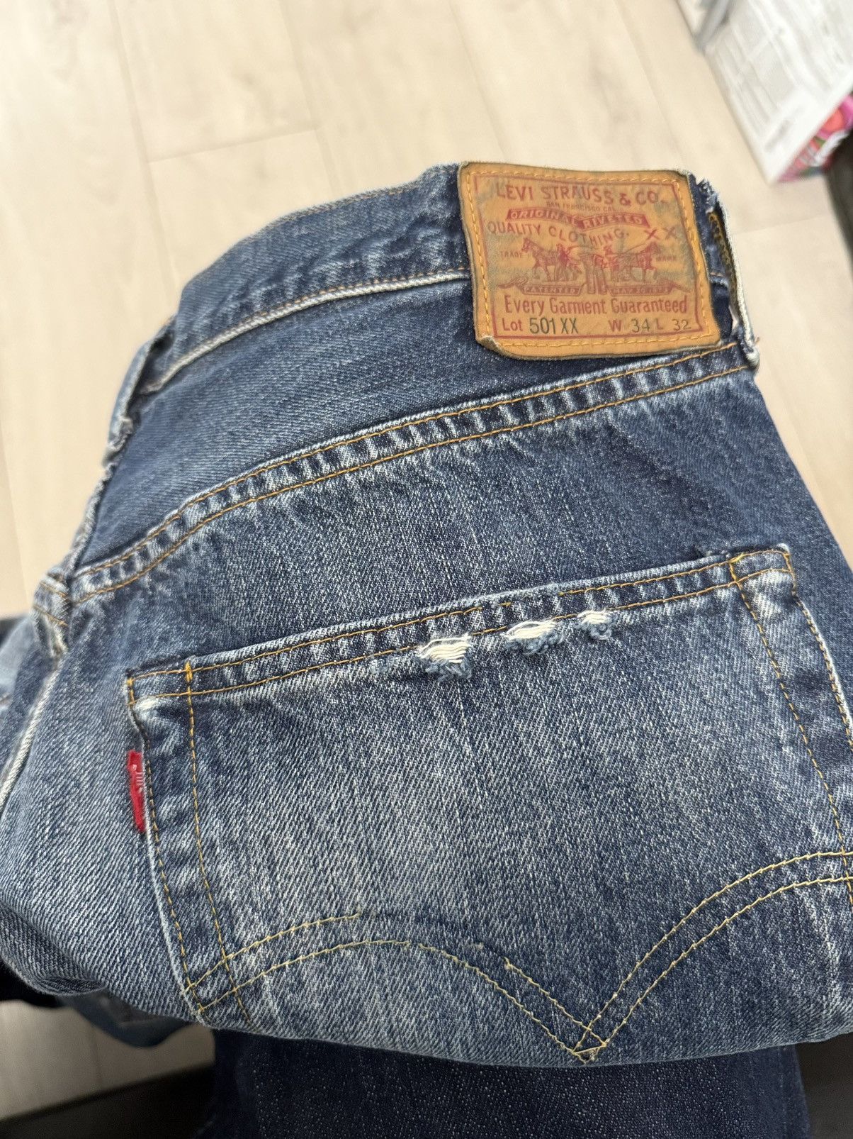 Levi's Levi’s 501 XX Selvedge Washed Distressed Denim 1947 Big E Size US 34 / EU 50 - 20 Thumbnail