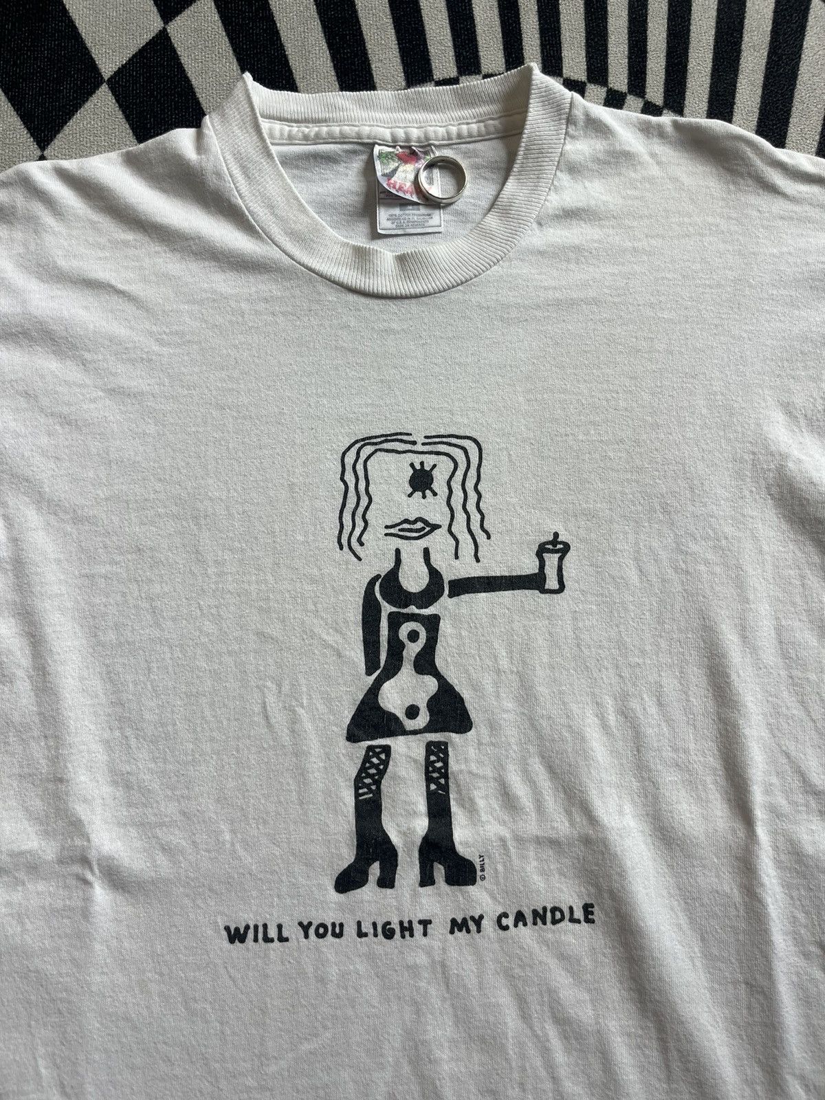 Arts & Science Vintage RENT Will You Light My Candle by Billy 90’s Tshirt Size US M / EU 48-50 / 2 - 6 Thumbnail