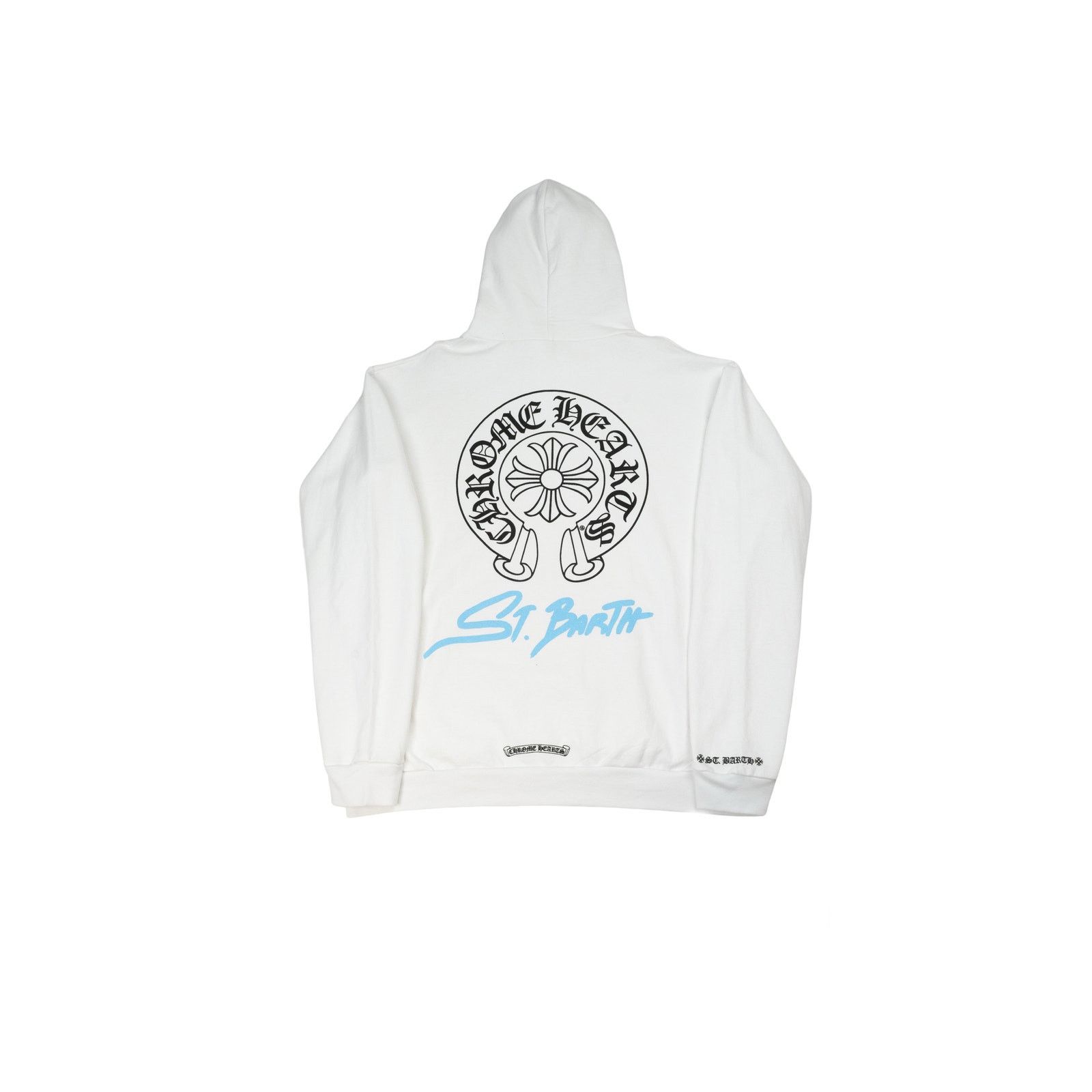 Chrome Hearts St. Barth Back Horseshoe Logo Hoodie 'White/Blue' Size US XL / EU 56 / 4 - 2 Thumbnail