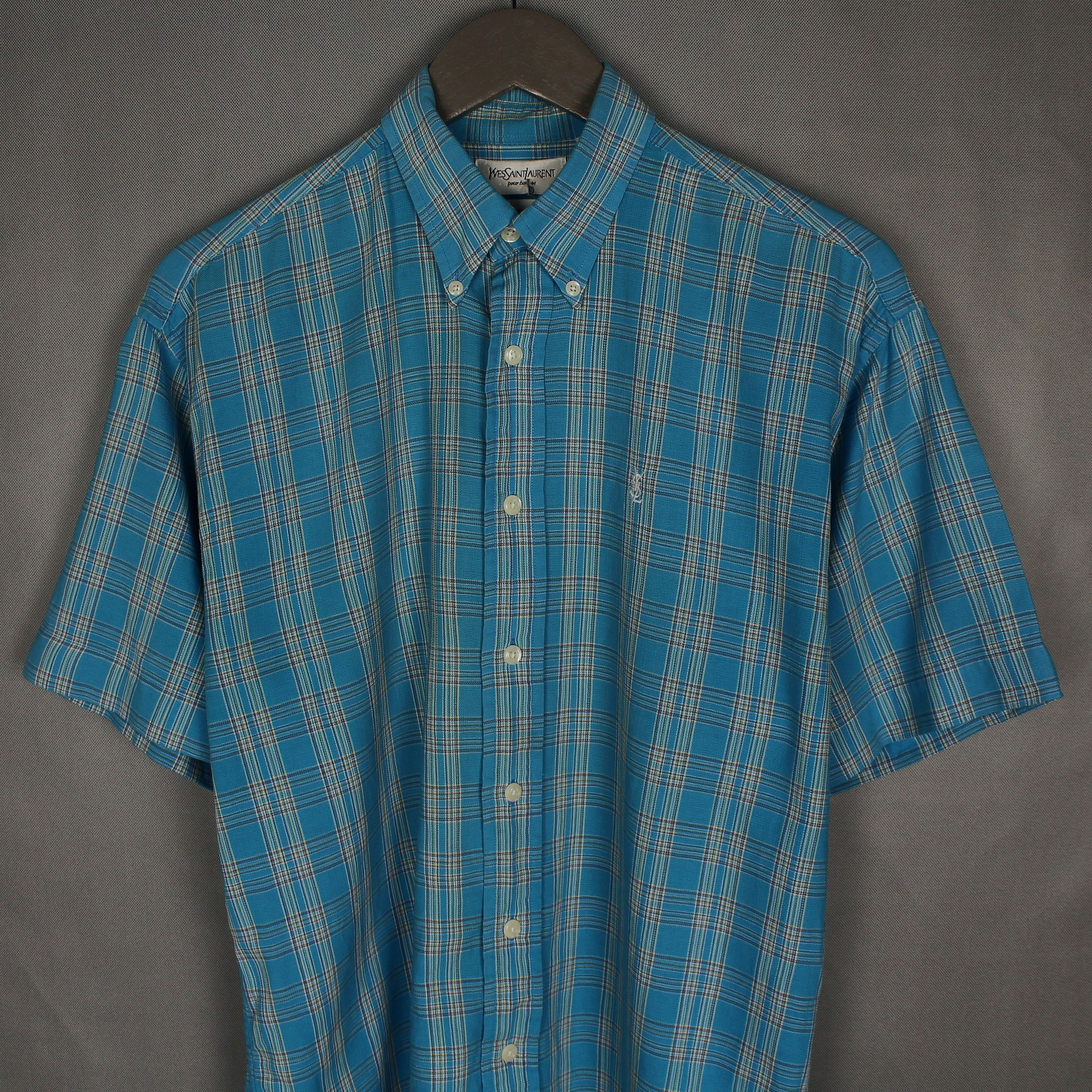 Yves Saint Laurent YSL Yves Saint Laurent Short Sleeve Shirt Size XL Size US M / EU 48-50 / 2 - 1 Thumbnail