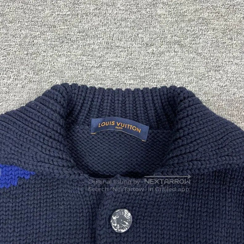 Louis Vuitton Louis Vuitton Monogrammed jacquard blue and black knit jac Size US XS / EU 42 / 0 - 6 Thumbnail