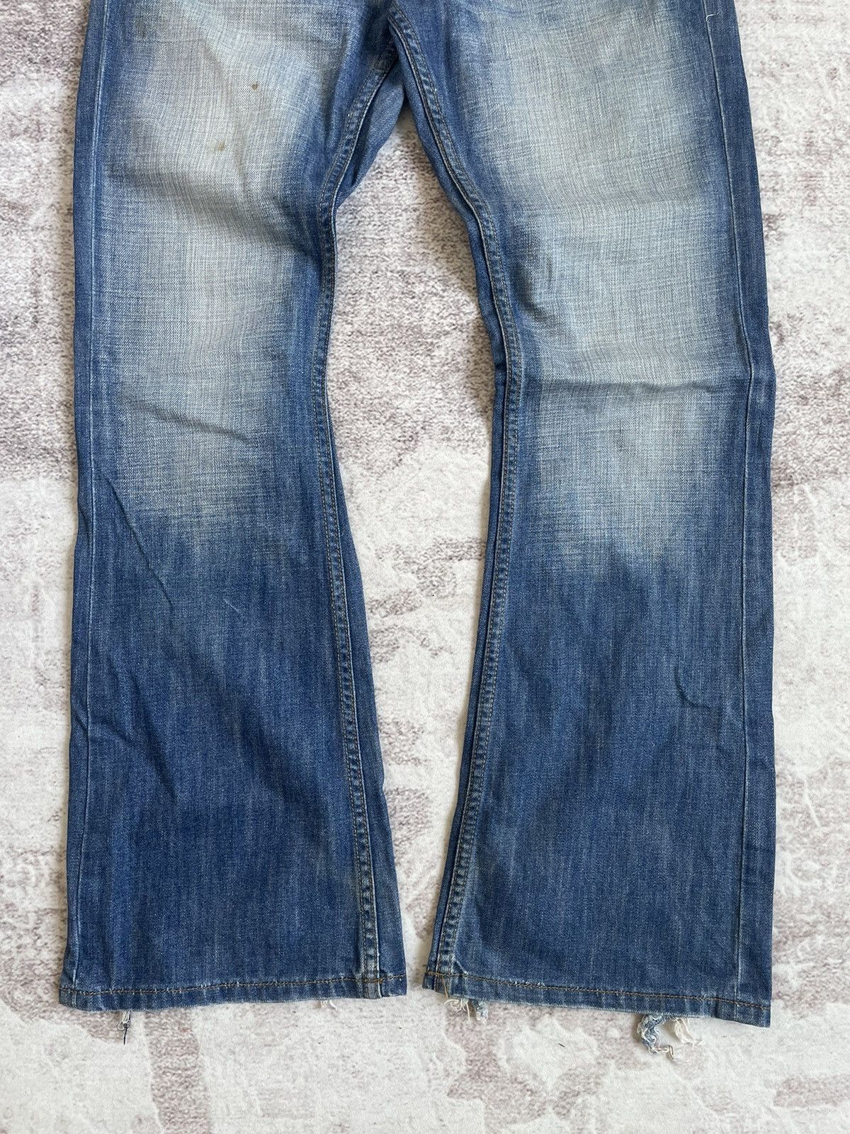 Diesel Black Gold Vintage Y2K Diesel Thrashed Flare Denim Pants Size US 31 - 5 Thumbnail