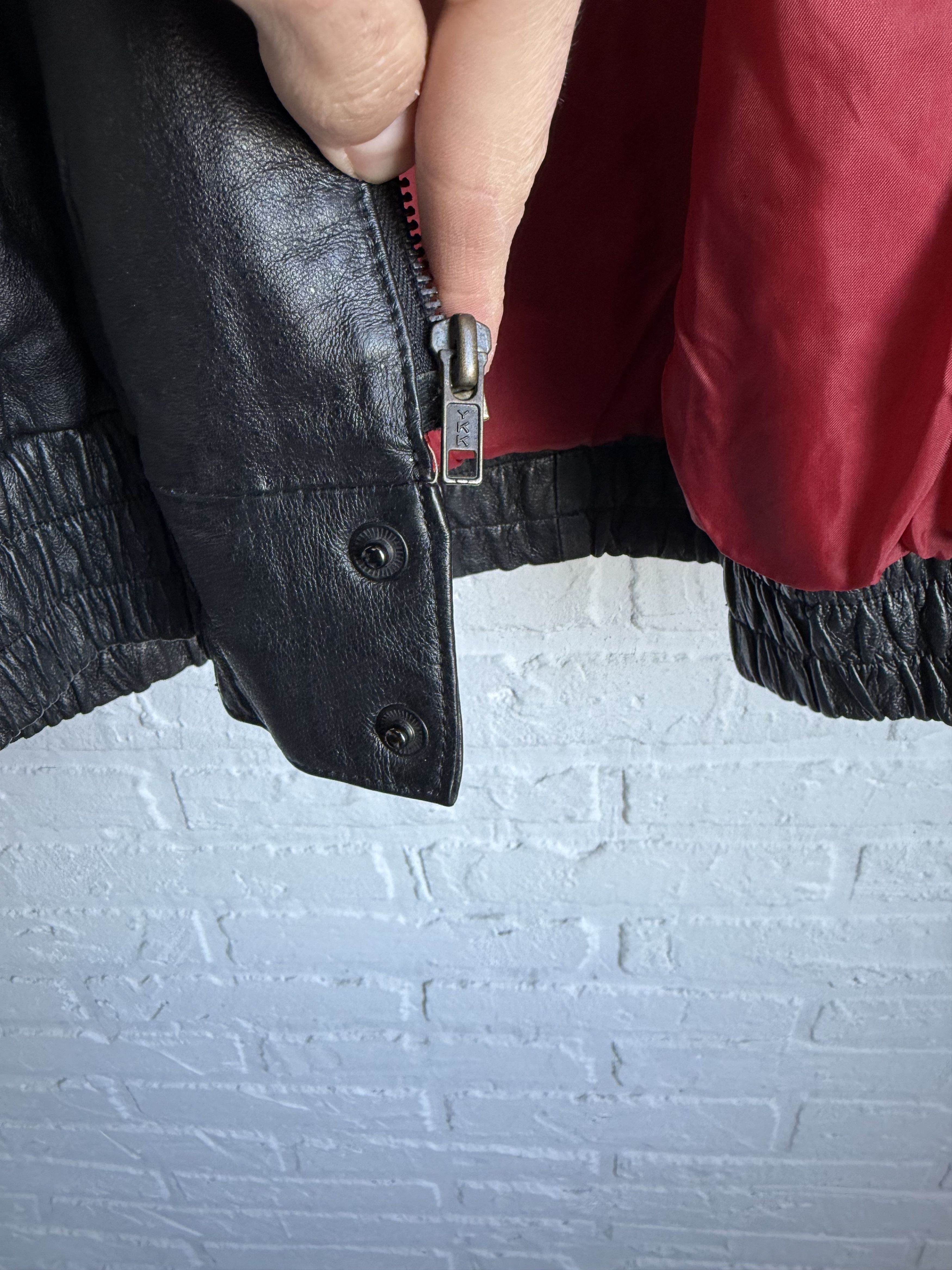 Genuine Leather Vintage 90s Italian Leather Bomber Jacket Eagle USA FLAG Size US L / EU 52-54 / 3 - 7 Thumbnail
