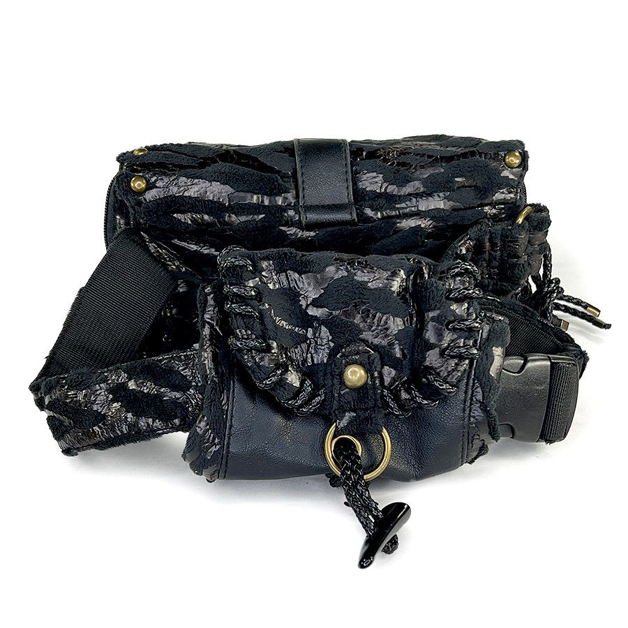Tornado Mart Tornado Mart Vintage Black Faux Fur/Leather Dbl Fanny Pack Size ONE SIZE - 4 Thumbnail