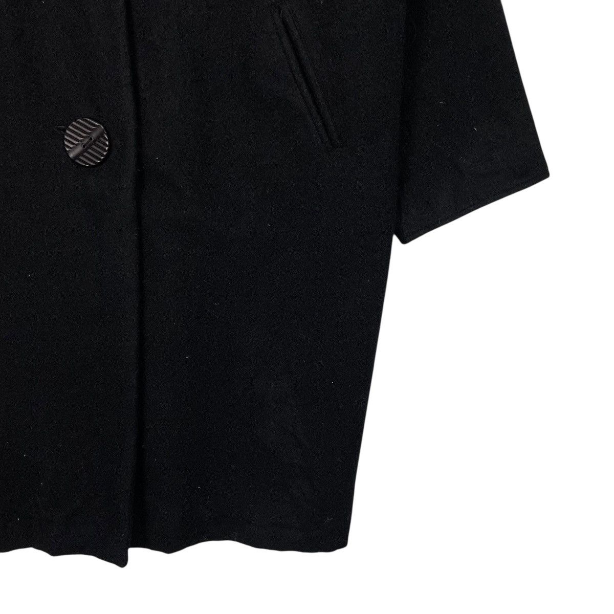 Japanese Brand Nice Design Emico Black Wool Overcoat Size M / US 6-8 / IT 42-44 - 5 Thumbnail