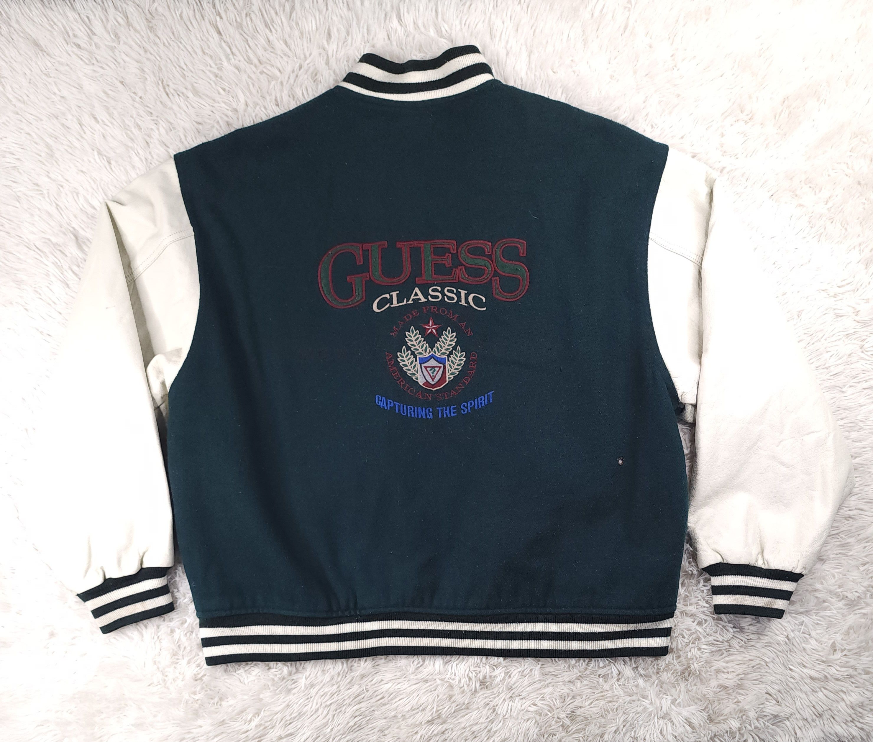 Guess Vintage Guess classic sportwear wool/leather varsity jacket Size US XL / EU 56 / 4 - 9 Thumbnail