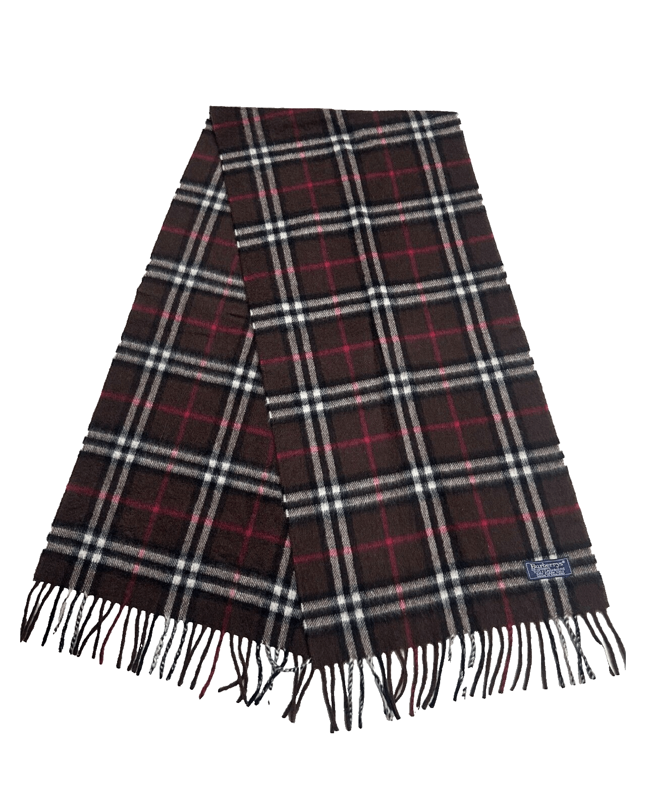 Burberry Burberrys Vintage Check Unisex Scarf Brown 100% Cashmere Size ONE SIZE - 1 Thumbnail