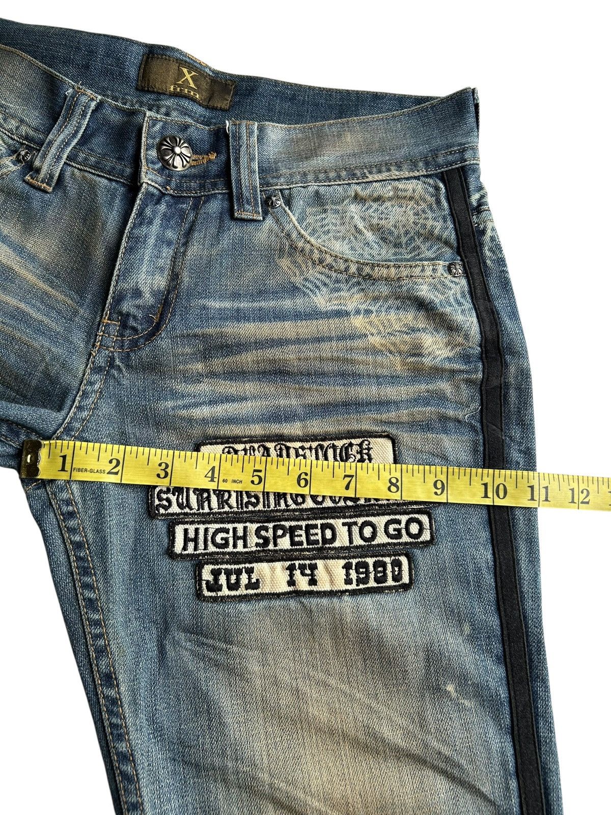 If Six Was Nine FLARE🔥 Xfrm Japanese Punk Bondage Rusty Faded Denim Jeans ☠️🎌 Size US 30 / EU 46 - 22 Thumbnail