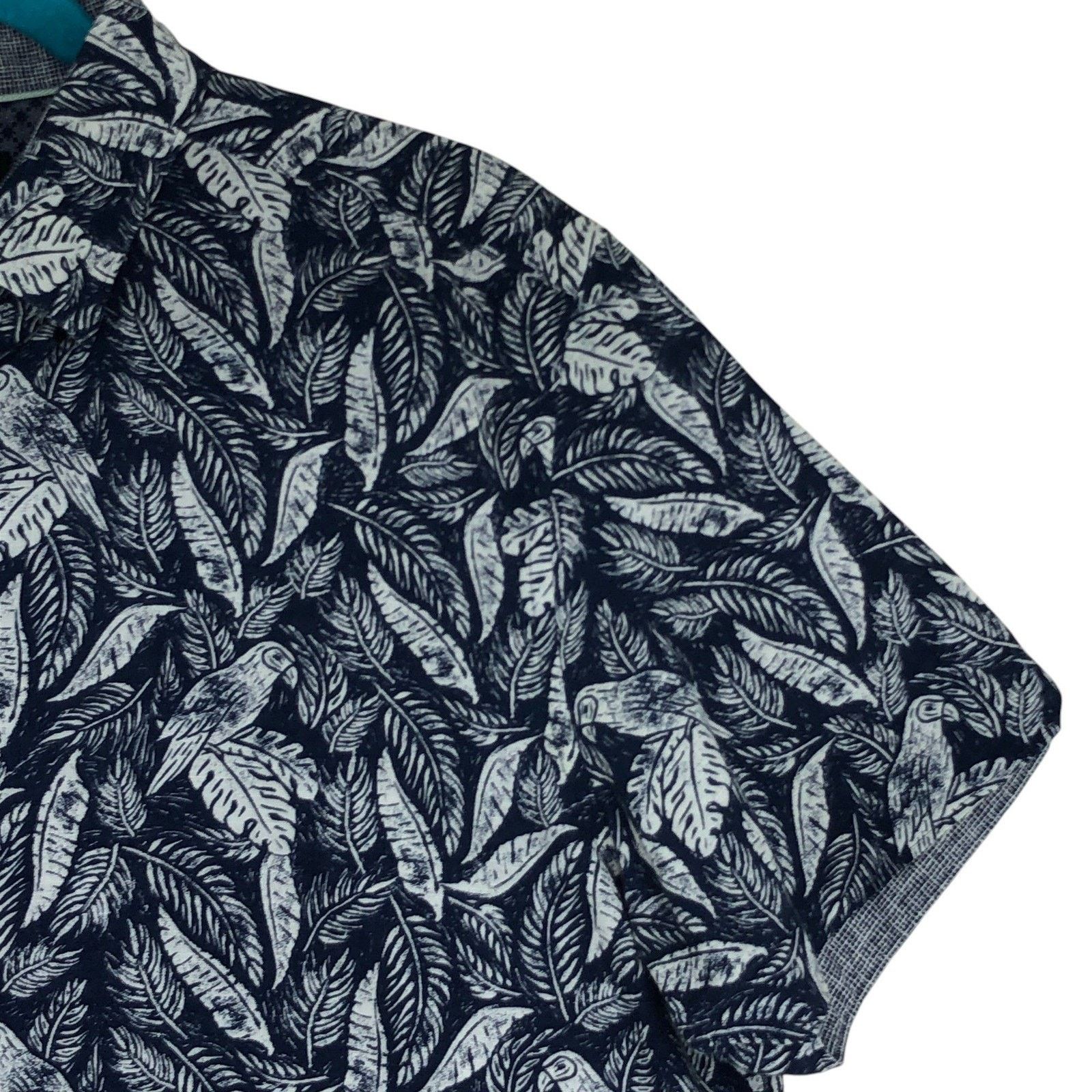 Ted Baker Ted Baker Shirt L Toucan Leaf Resort Short Sleeve Button Up Size US L / EU 52-54 / 3 - 7 Thumbnail
