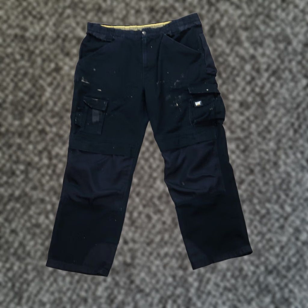 Caterpillar Caterpillar Cargo Pants Mens 40x32 Black CAT WorkWear Distressed Cargo Pants Regular Straight Men Black Cat Workwear Size US 40 / EU 56 - 1 Thumbnail