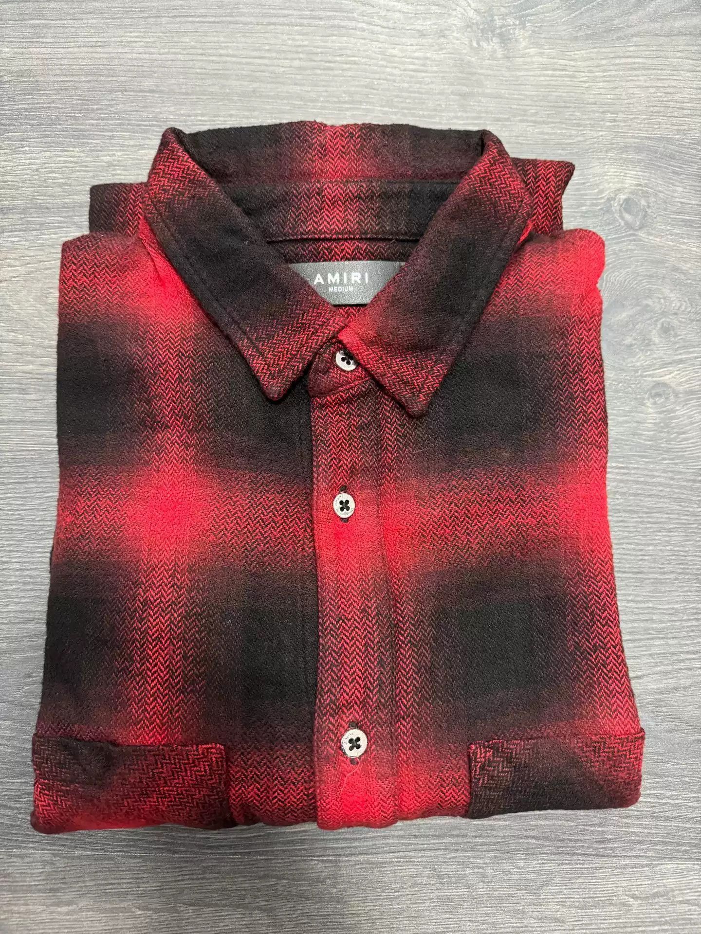 Amiri Amiri Black and Red Plaid Hem Destruction Shirt-2506 Size US M / EU 48-50 / 2 - 5 Thumbnail