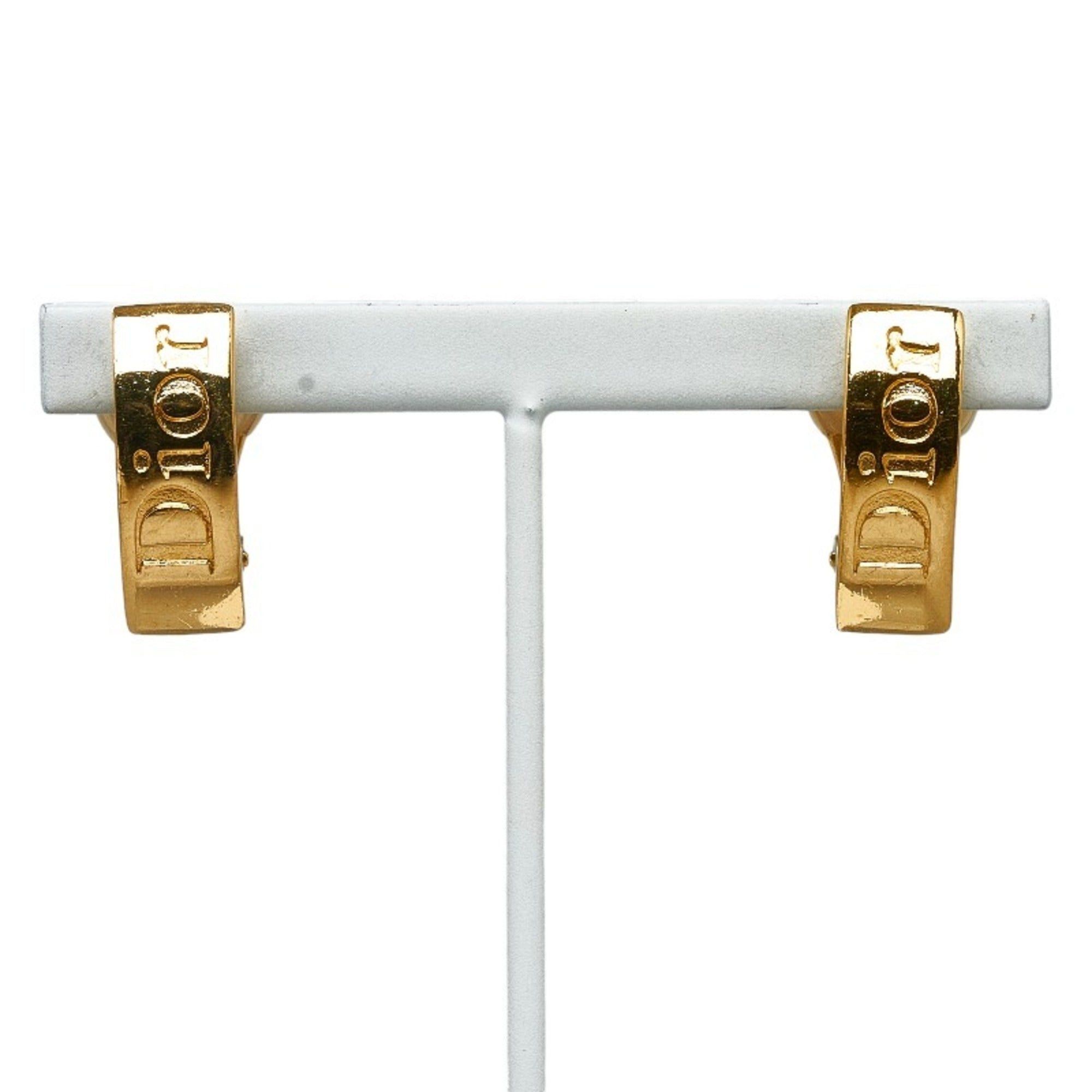image of Christian Dior Dior Square Earrings Gold Plated Ladies, Women's