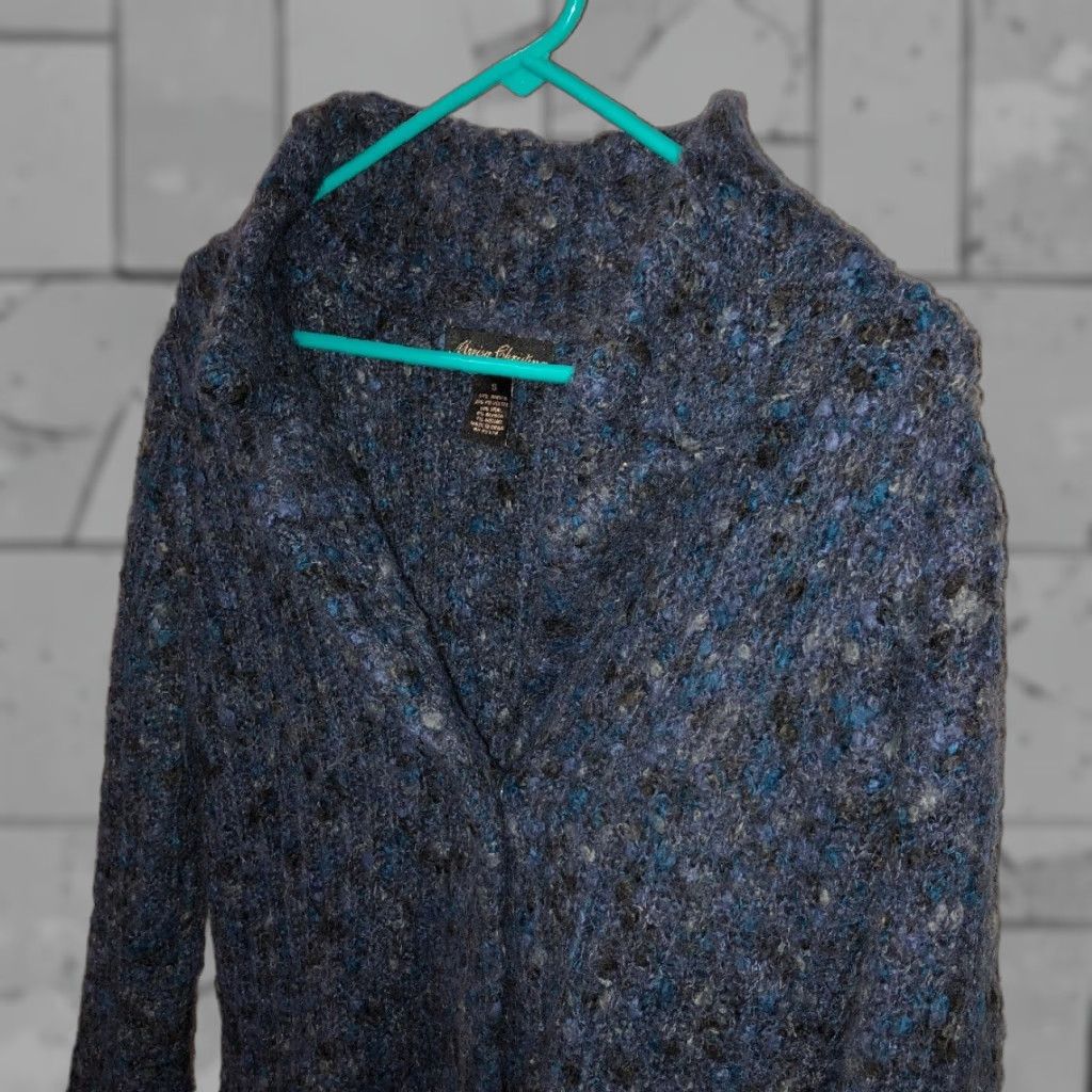 Vintage Marisa Christina Sweater Women’s Blue Size S Acrylic Blend Alpaca Mohair Single Button Size S / US 4 / IT 40 - 1 Thumbnail