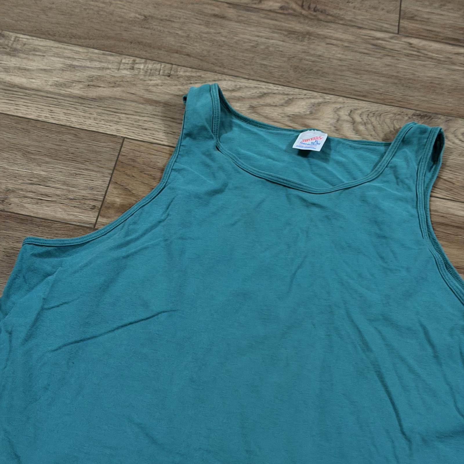 Jerzees Vintage 80s 90s Teal Tank Top XL Jerzees Russell Summer Gym Size US XL / EU 56 / 4 - 2 Thumbnail