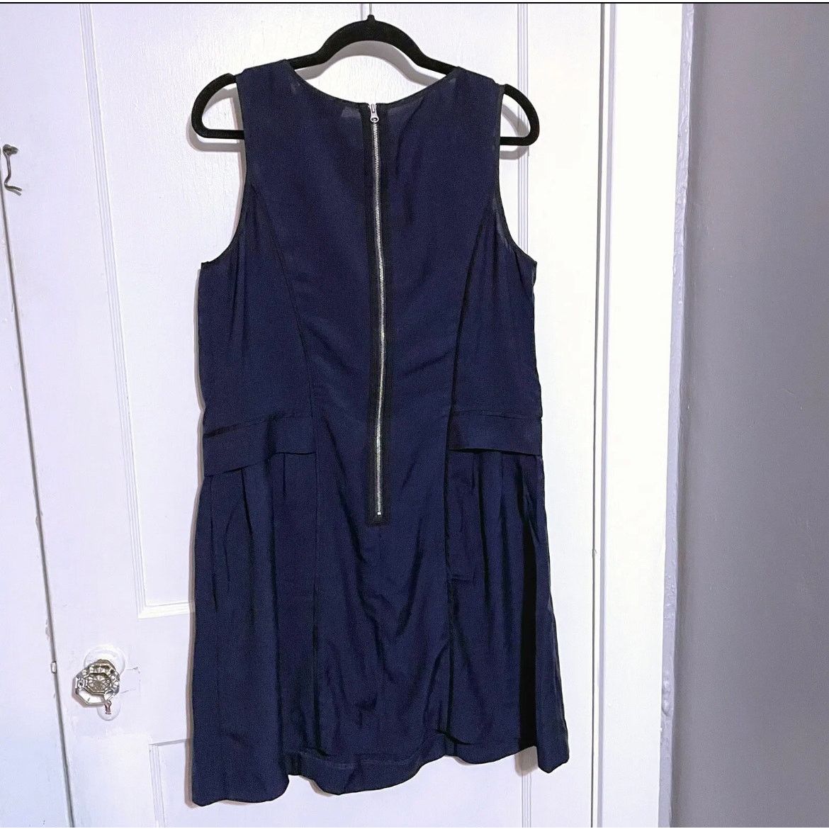 J.Crew J. Crew Drapey Sleeveless Dress drop waist Sz 12 Navy Black Size XL / US 12-14 / IT 48-50 - 3 Thumbnail