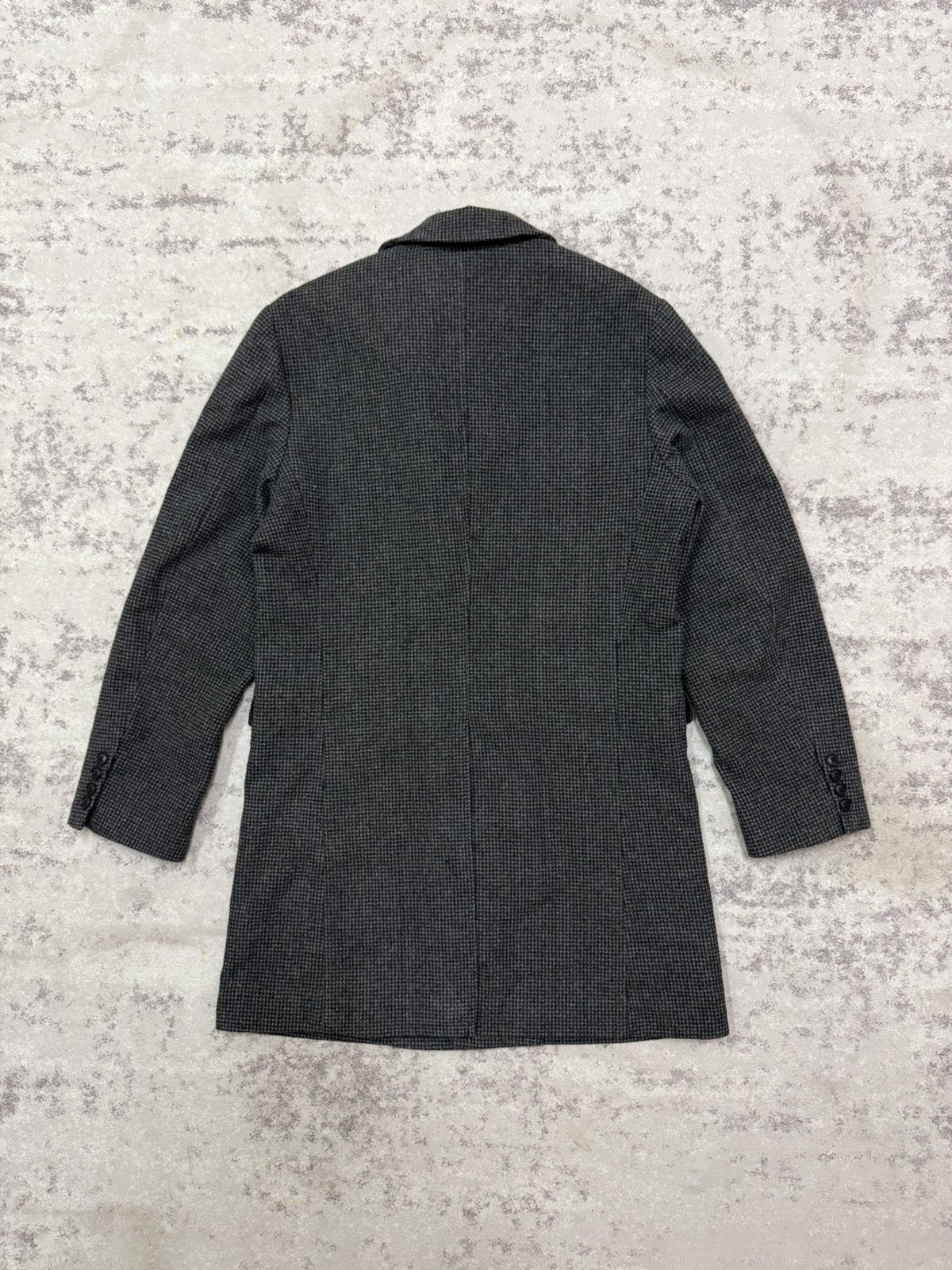 Tete Homme TETE HOMME GREY HOUNDSTOOTH WOOL OVERCOAT JACKET Size US M / EU 48-50 / 2 - 12 Thumbnail