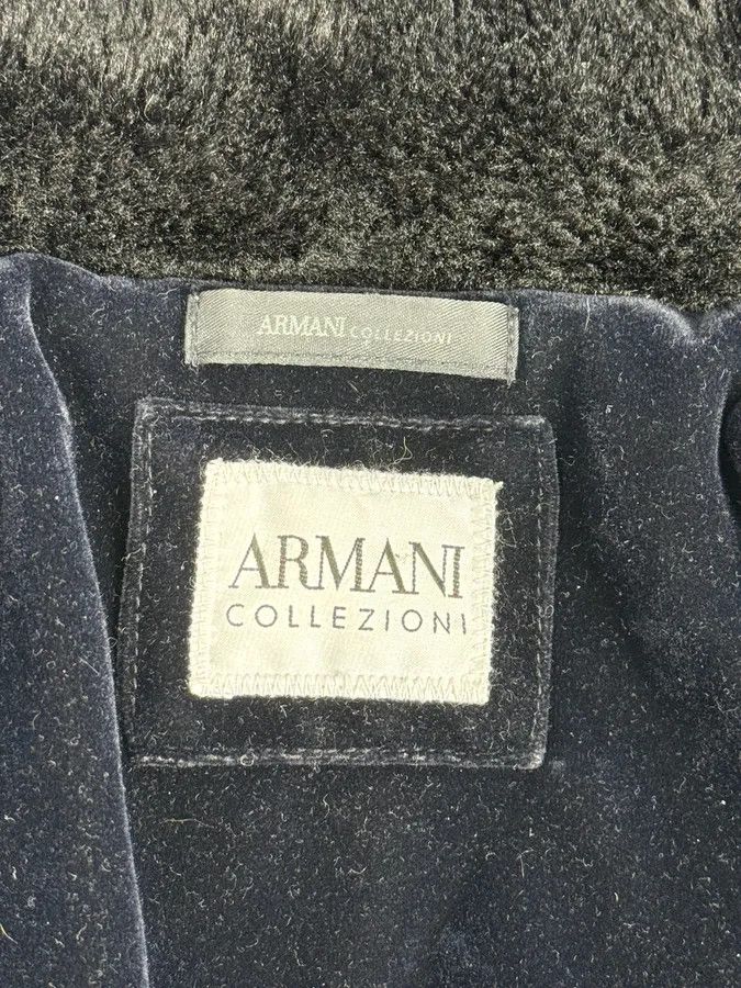 Armani Collezioni Armani Navy Quilted Velvet Contrast Collar Jacket Size US M / EU 48-50 / 2 - 11 Thumbnail