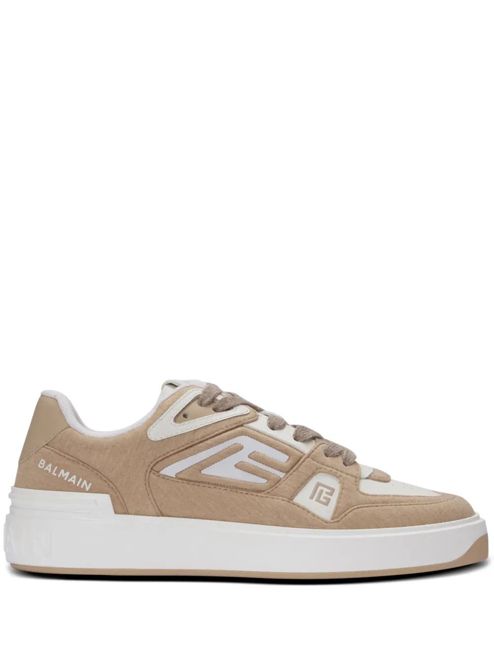 Balmain o1s1wg111225 B-Court Skate Sneakers in Beige Size US 5 / IT 35 - 1 Thumbnail