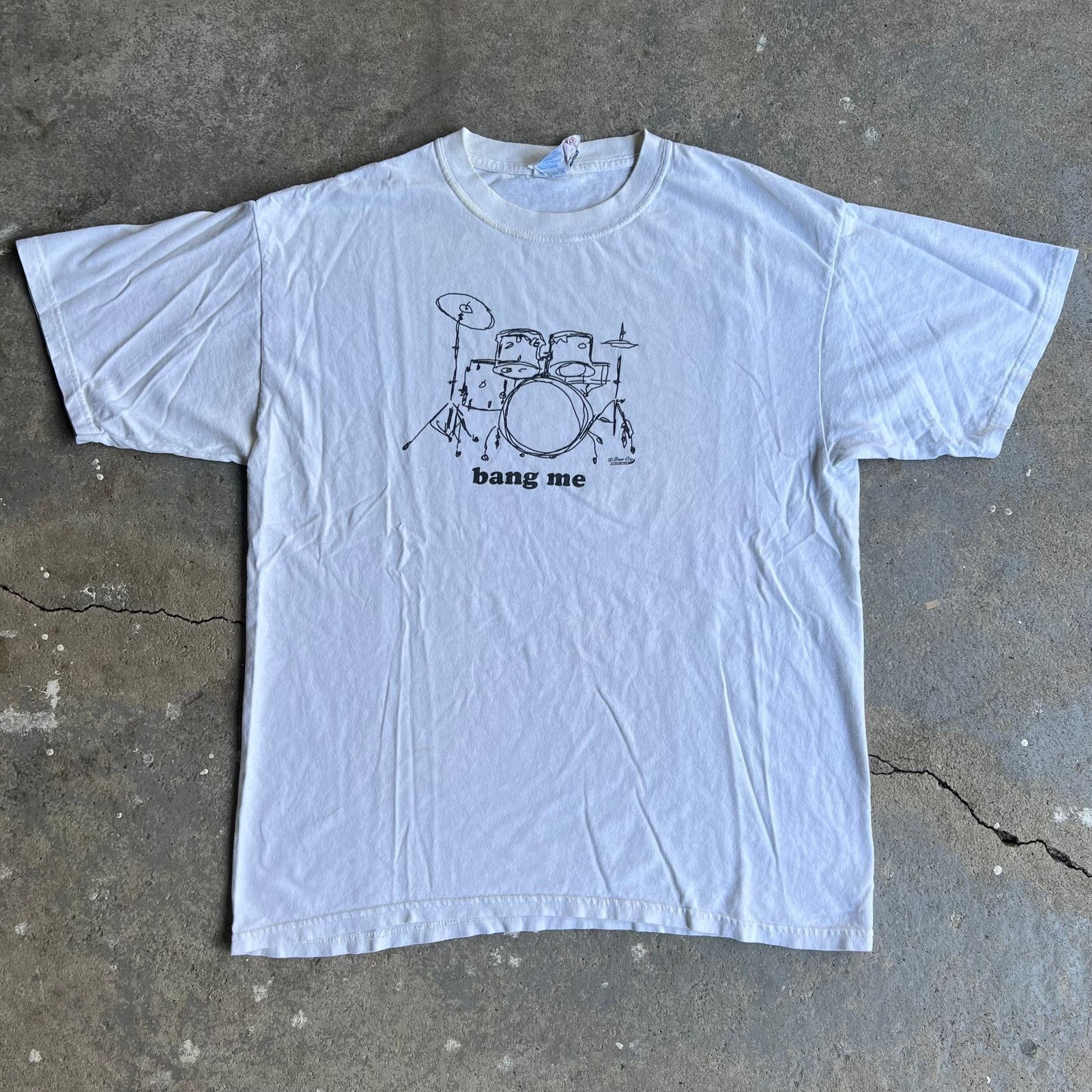 Vintage Vintage drummer white graphic t shirt Size US L / EU 52-54 / 3 - 1 Thumbnail