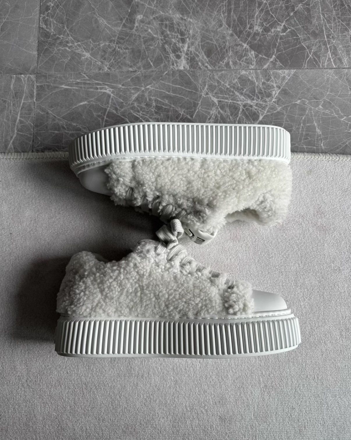 Miu Miu MiuMiu popular style furry platform biscuit shoes K6 Size US 6 / IT 36 - 7 Thumbnail