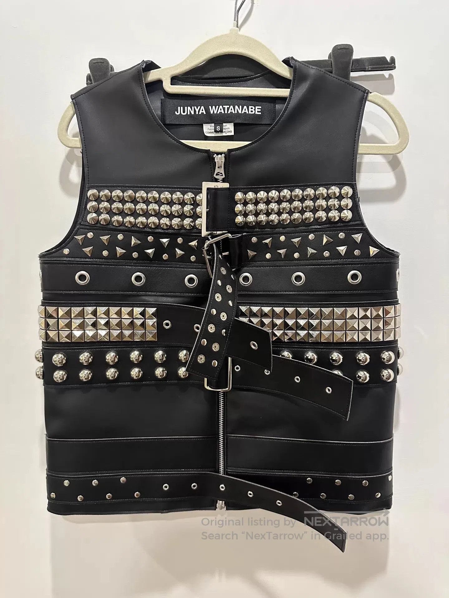 Junya Watanabe Black Studded Leather Vest with Buckle Detail. Size US S / EU 44-46 / 1 - 1 Thumbnail