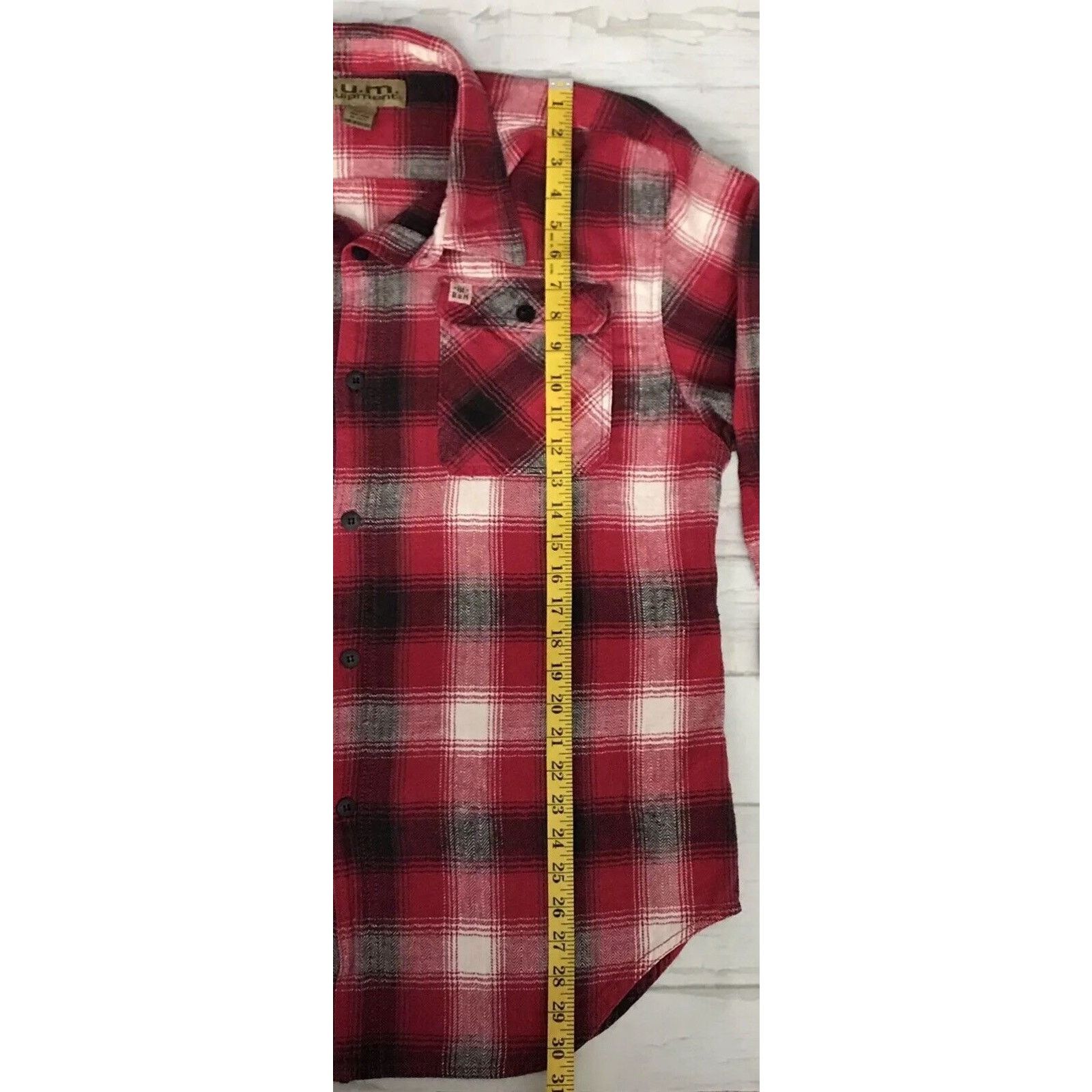 Other B.u.m. Equipment Flannel Plaid Button Up Red Cotton Vintage Size L / US 10 / IT 46 - 4 Thumbnail