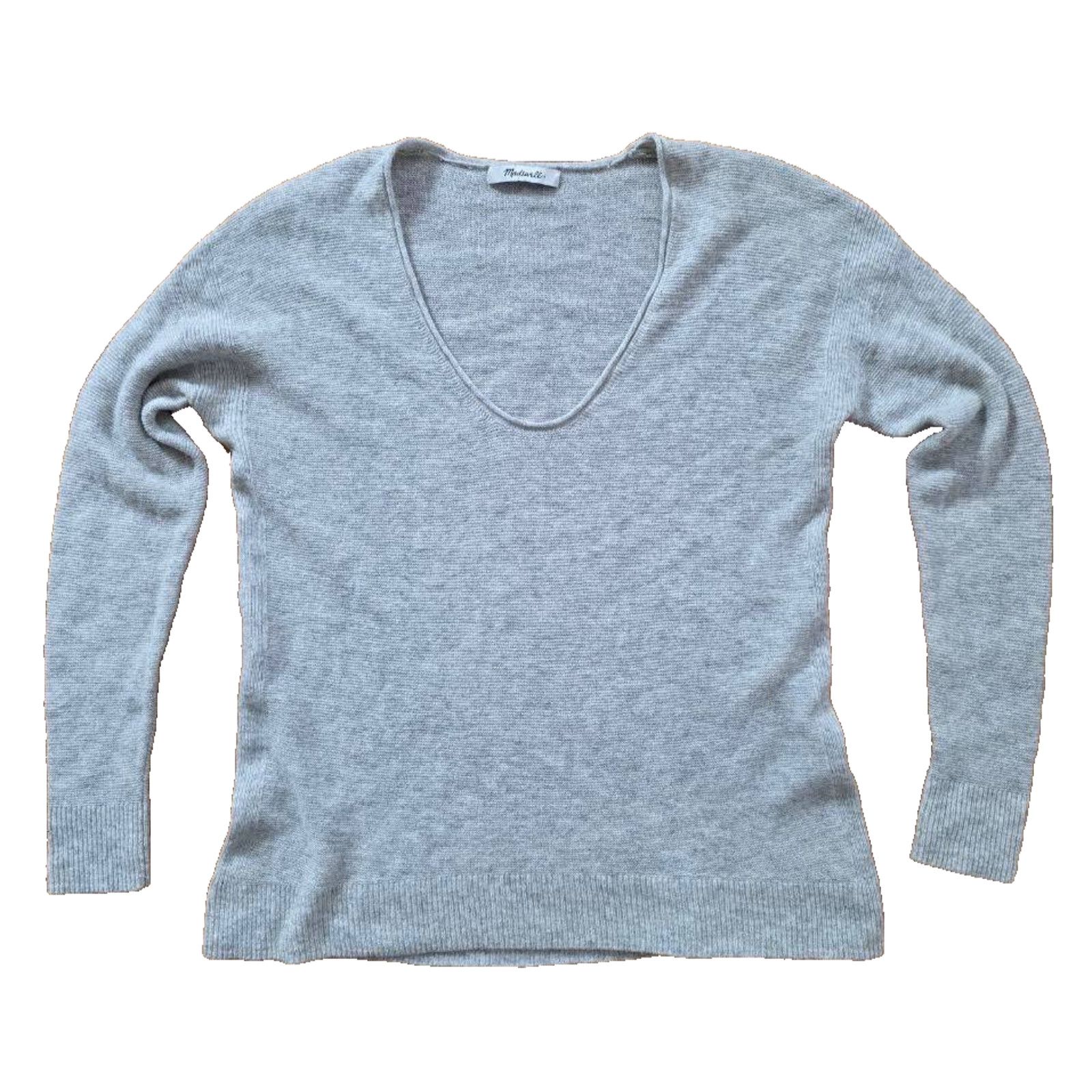 Madewell Madewell Grey Merino extra fine V-Neck Alpaca A001814 Size ONE SIZE - 1 Thumbnail