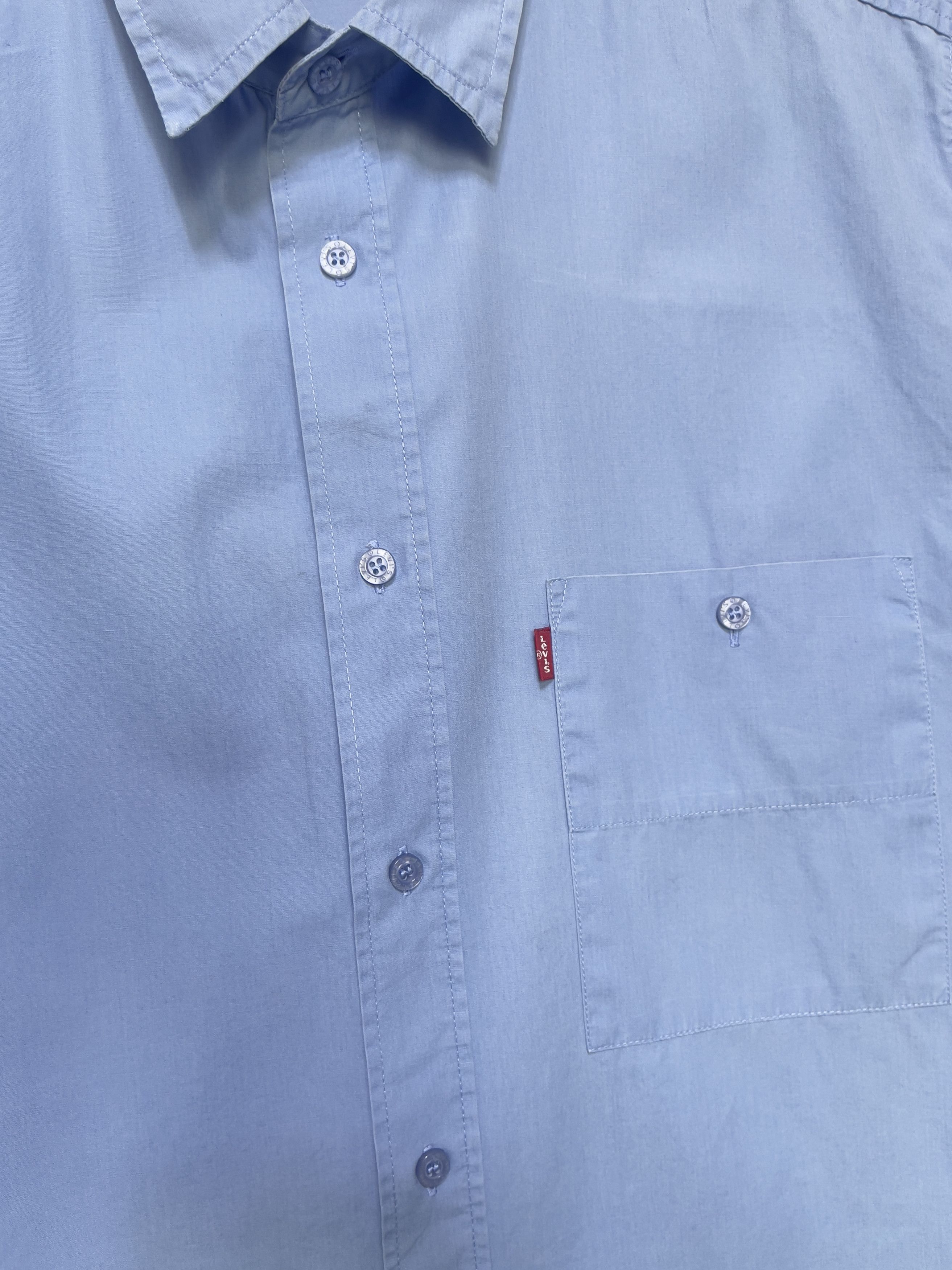 Levi's Levis casual short sleeve shirt cotton size xl blue Size US XL / EU 56 / 4 - 4 Thumbnail