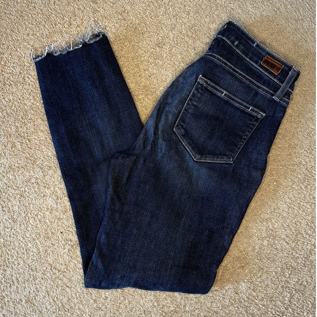 Paige Paige Hoxton Frayed Hem Denim Ankle Peg Jeans Blue 28 Size 28" / US 6 / IT 42 - 1 Thumbnail