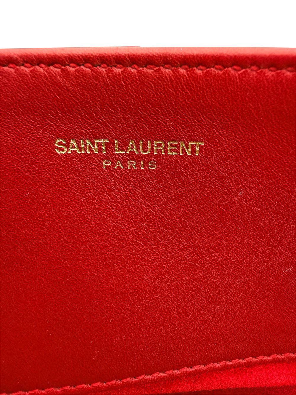 Yves Saint Laurent Yves Saint Laurent Red Calfskin Leather Tote Bag Size ONE SIZE - 9 Thumbnail