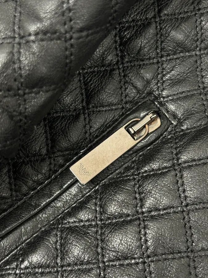 Emporio Armani AW2012 Emporio Armani Black Leather Hooded Quilted Jacket Size US M / EU 48-50 / 2 - 9 Thumbnail